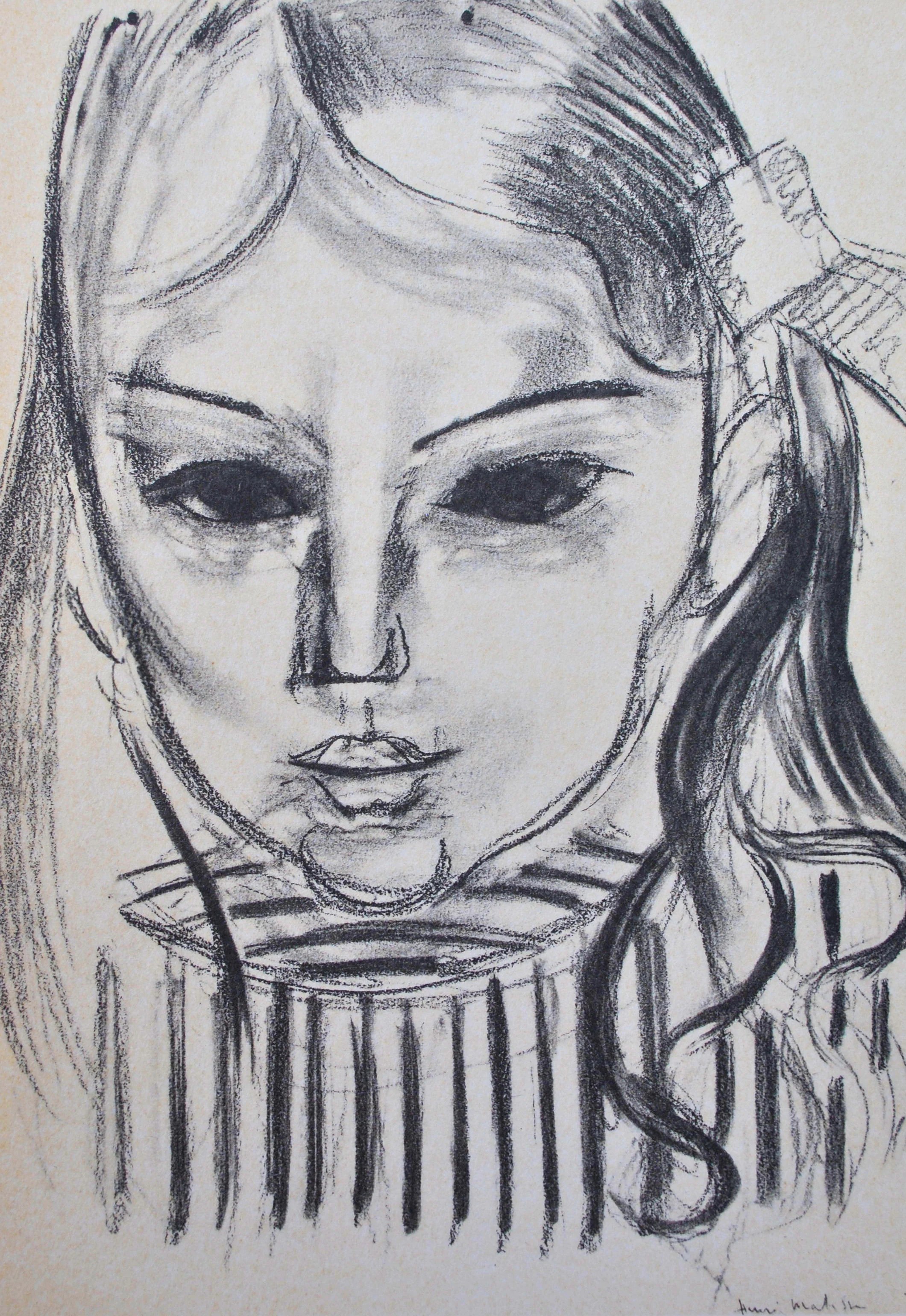 Henri MATISSE : Jeune fille aux yeux noirs, Lithographie signée - Image 3
