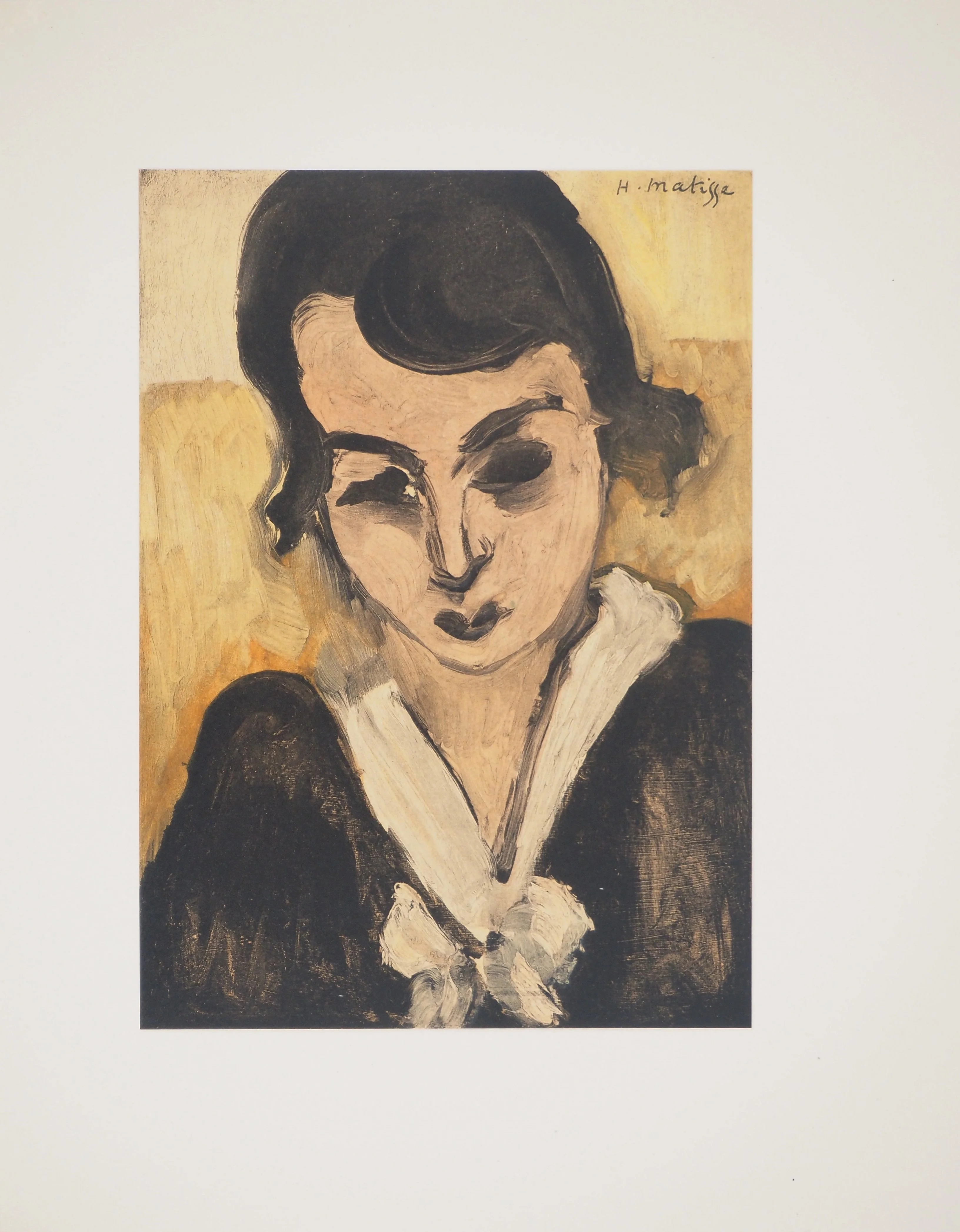 Henri MATISSE : La robe au col blanc, Lithographie signée
