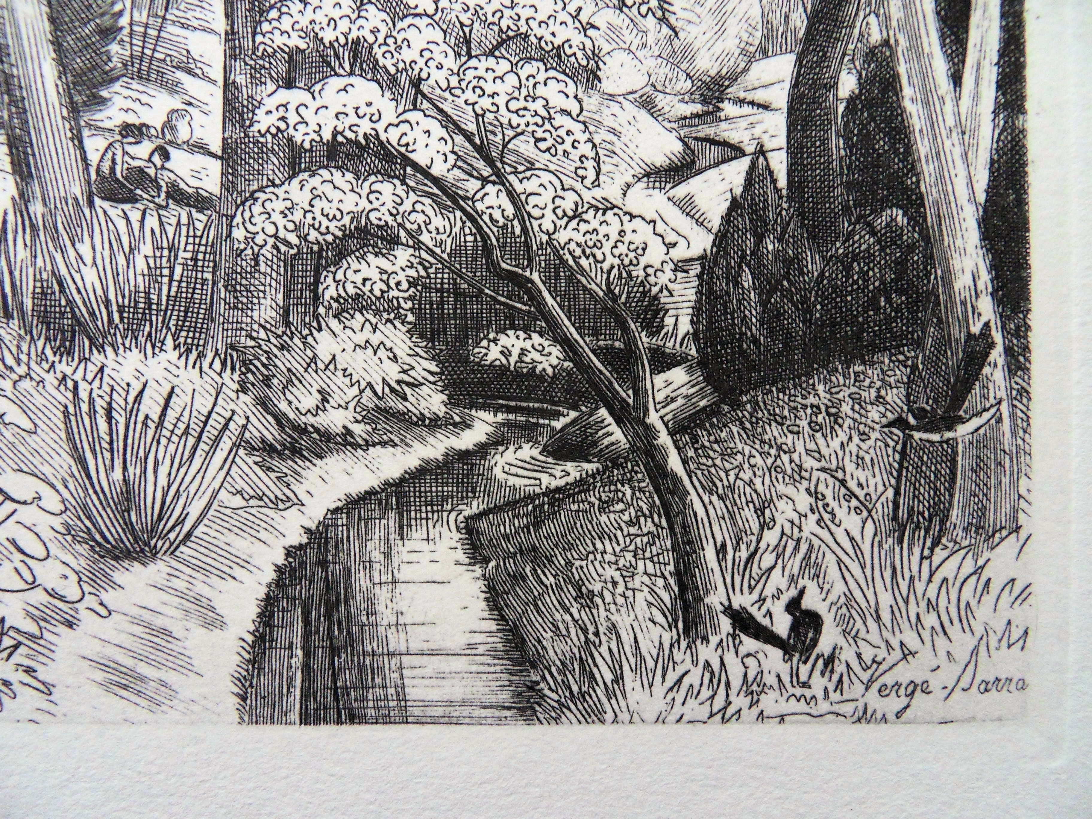 Henri VERGE-SARRAT : Sous bois, Gravure originale signée - Image 3