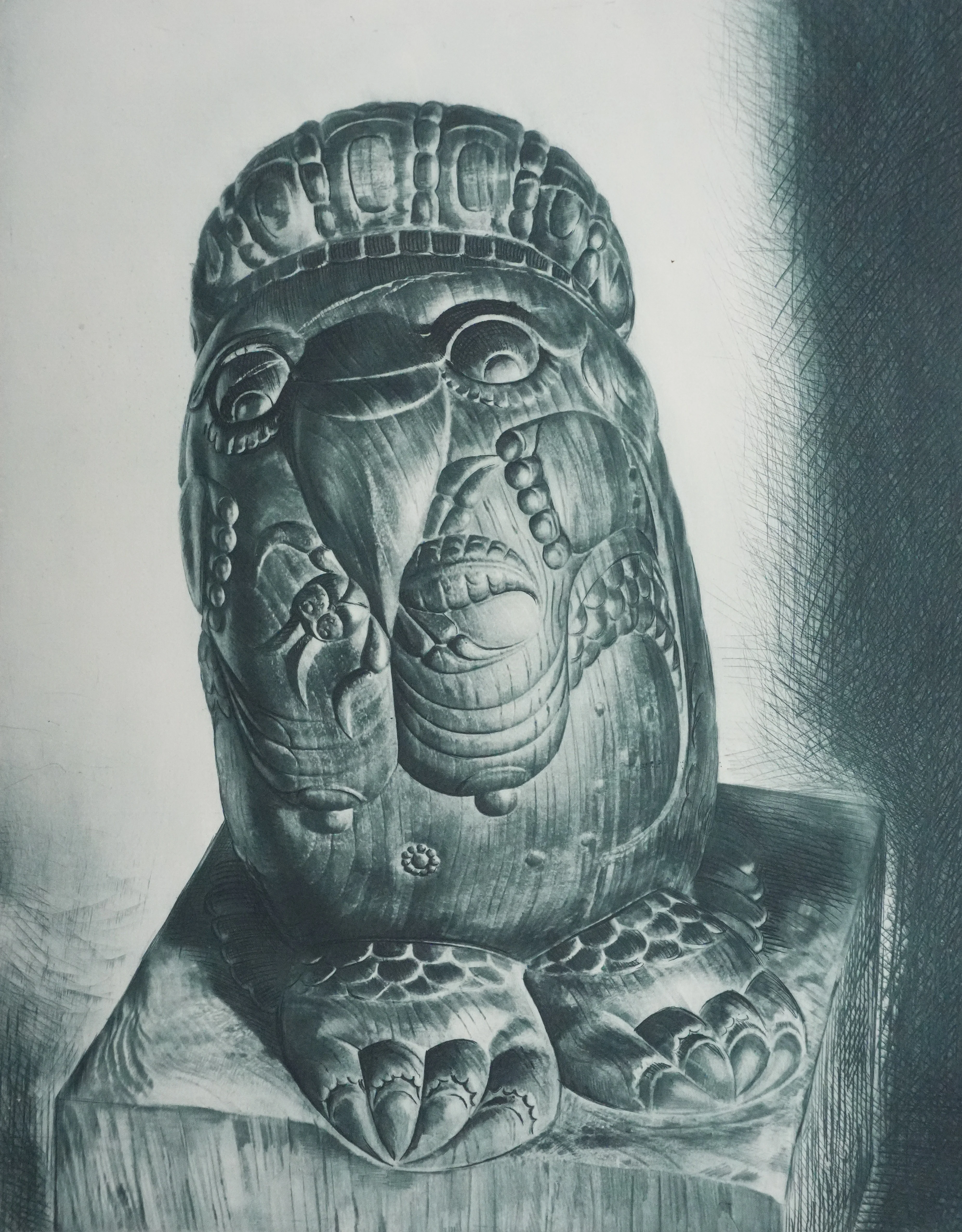 Henry CLEWS : Hoot-Toot des hiboux (vert bronze), Gravure - Image 2