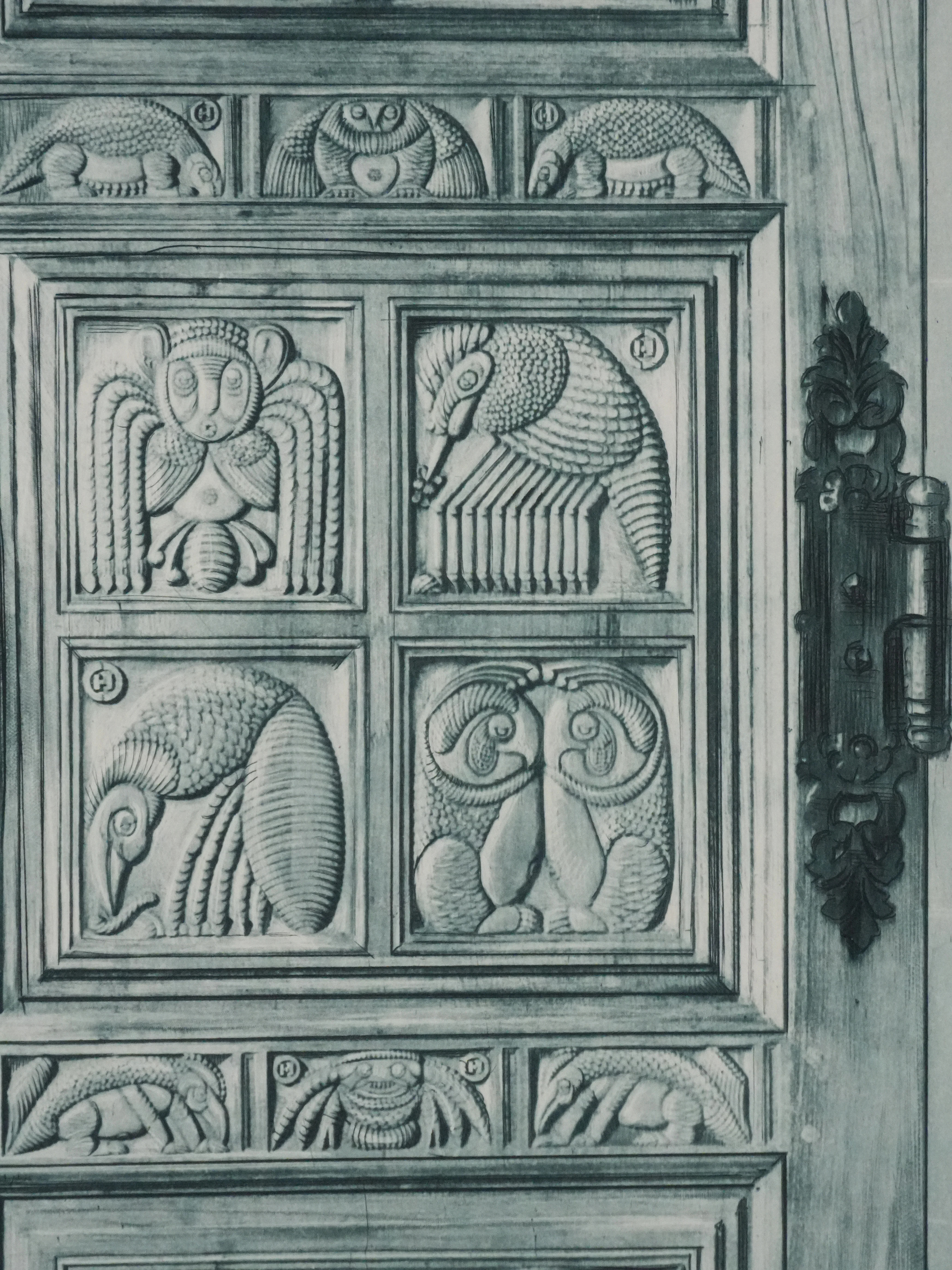 Henry CLEWS : Les portes monumentales II (vert bronze), Gravure - Image 4