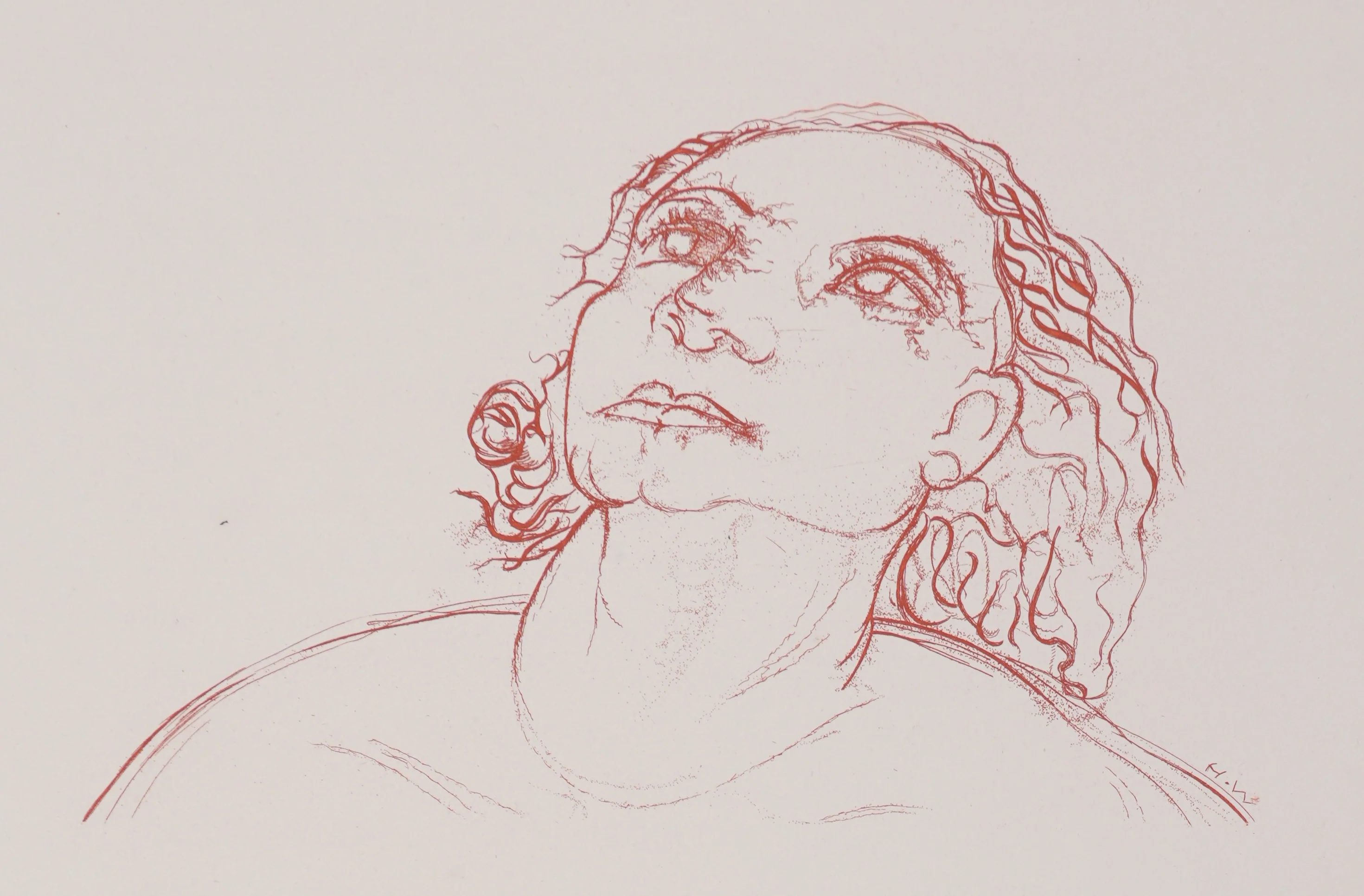 Henry de WAROQUIER : Femme pensive, Gravure originale signée