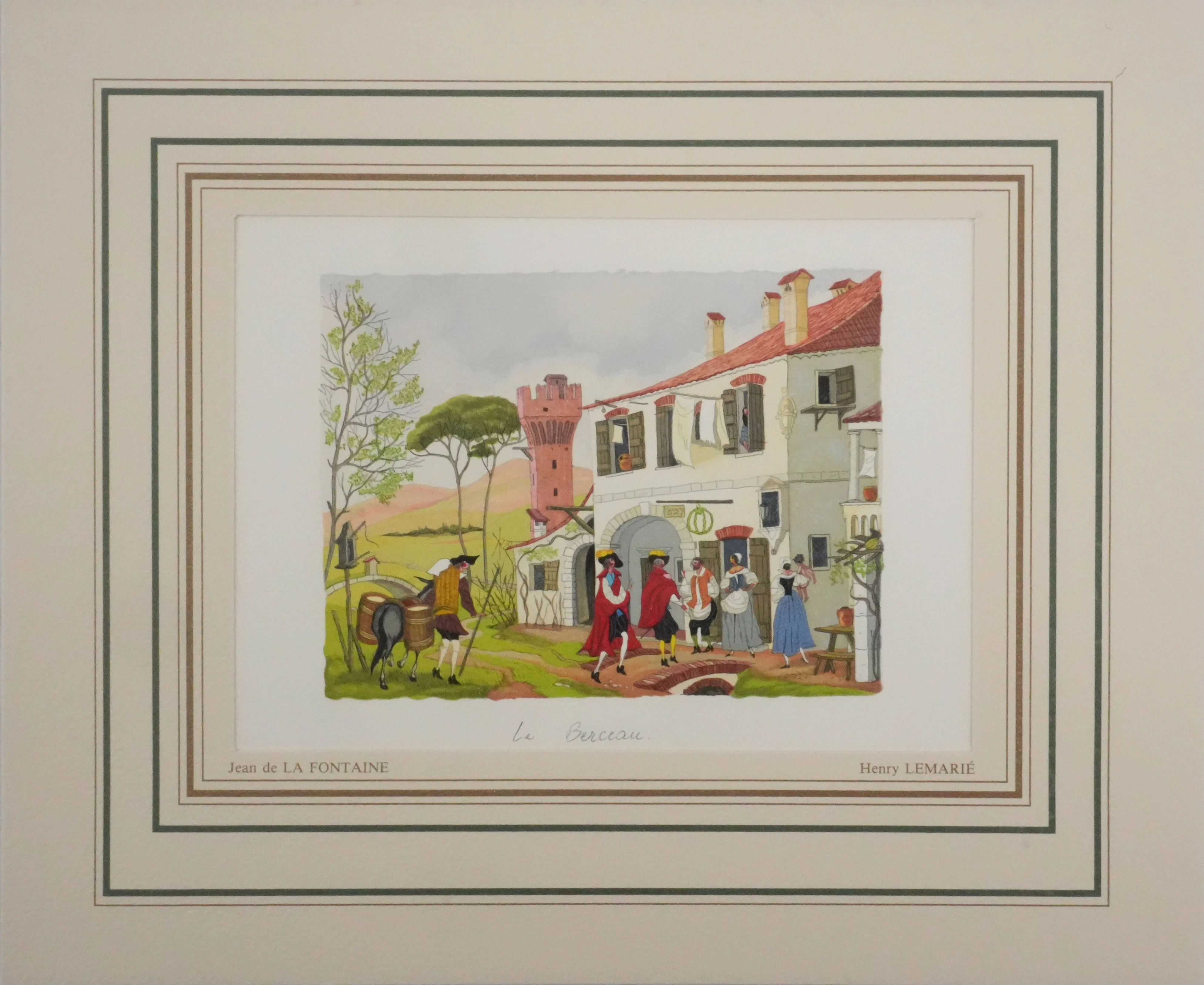 Henry LEMARIE : Le berceau, Gravure sur bois originale - Image 2