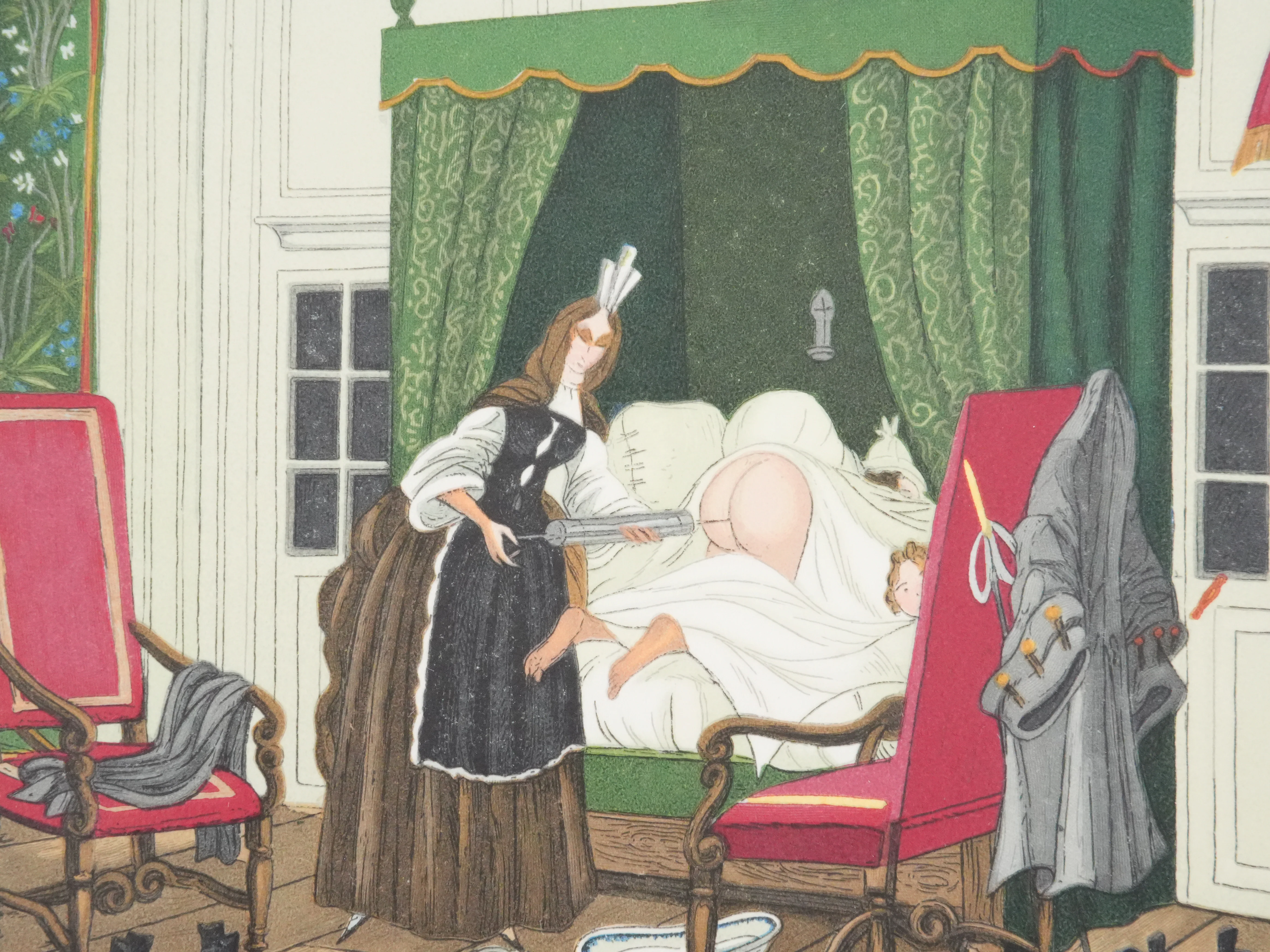 Henry LEMARIE : Le remède, Gravure sur bois originale - Image 6
