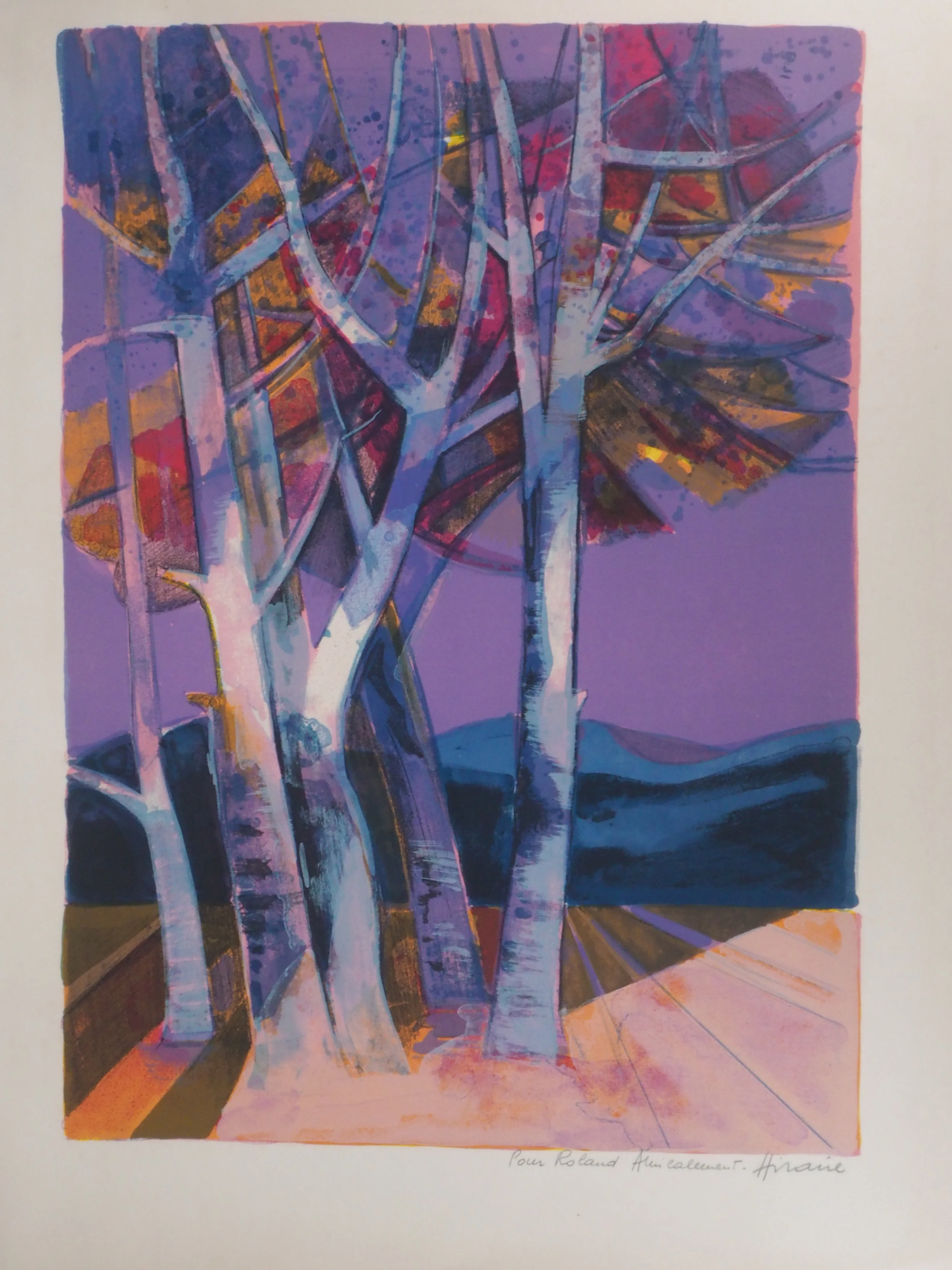 Camille HILAIRE : Bosquet coloré, Lithographie originale signée - Image 3