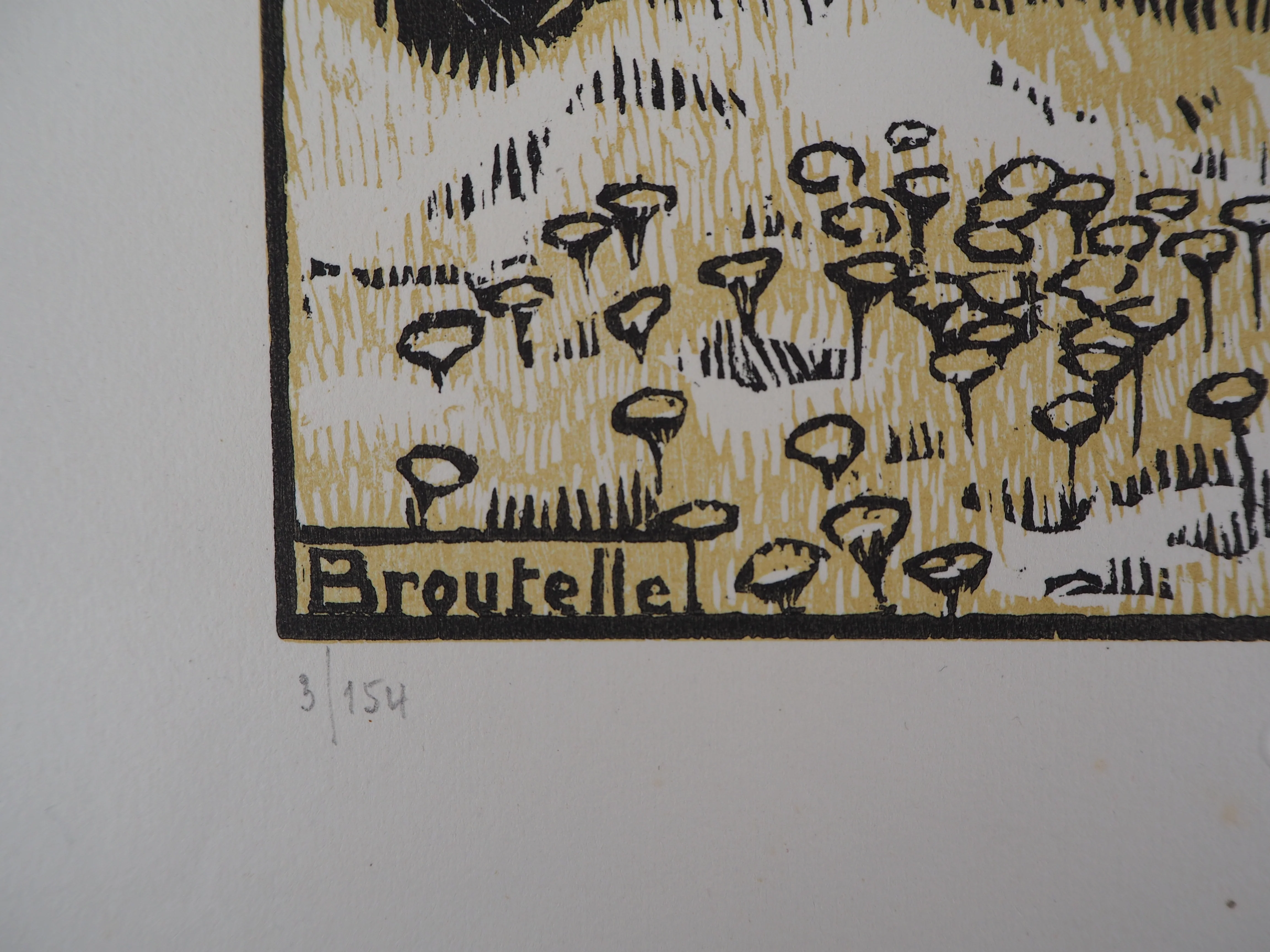 Honoré BROUTELLE : La Force du Boeuf, Gravure sur bois originale signée - Image 2