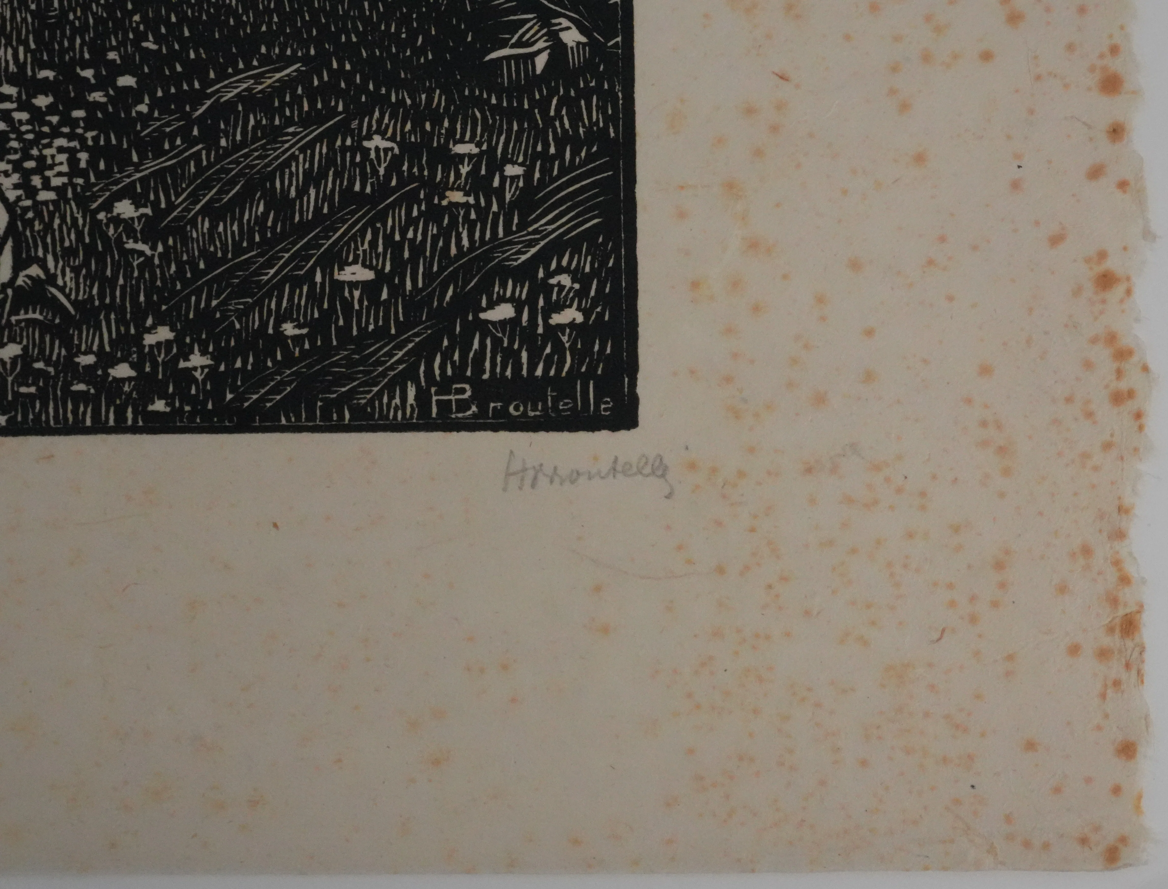Honoré BROUTELLE : La ronde bretonne, Gravure sur bois originale signée - Image 2