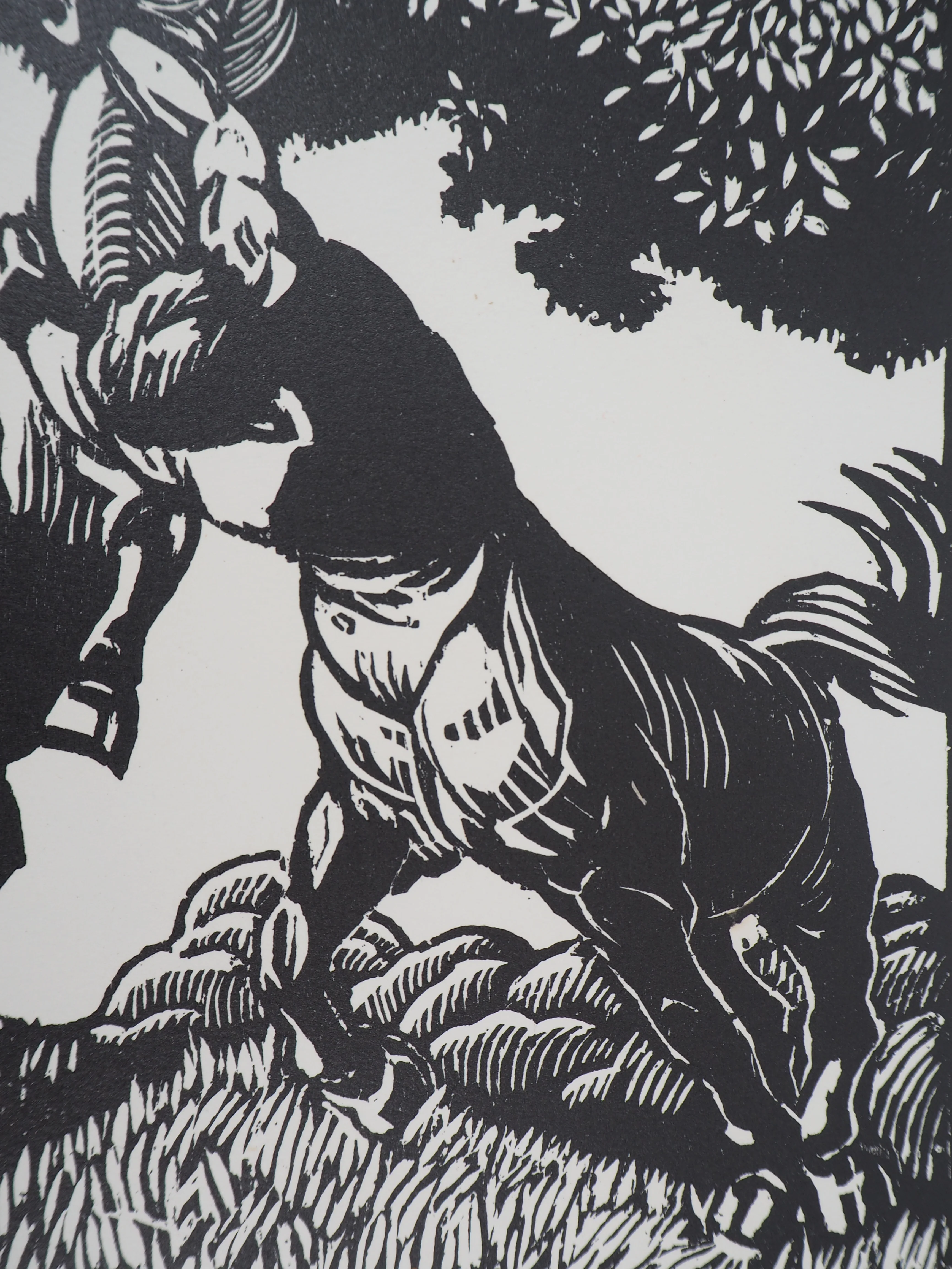 Honoré BROUTELLE : Le Centaure et la Licorne, Gravure sur bois originale signée - Image 4
