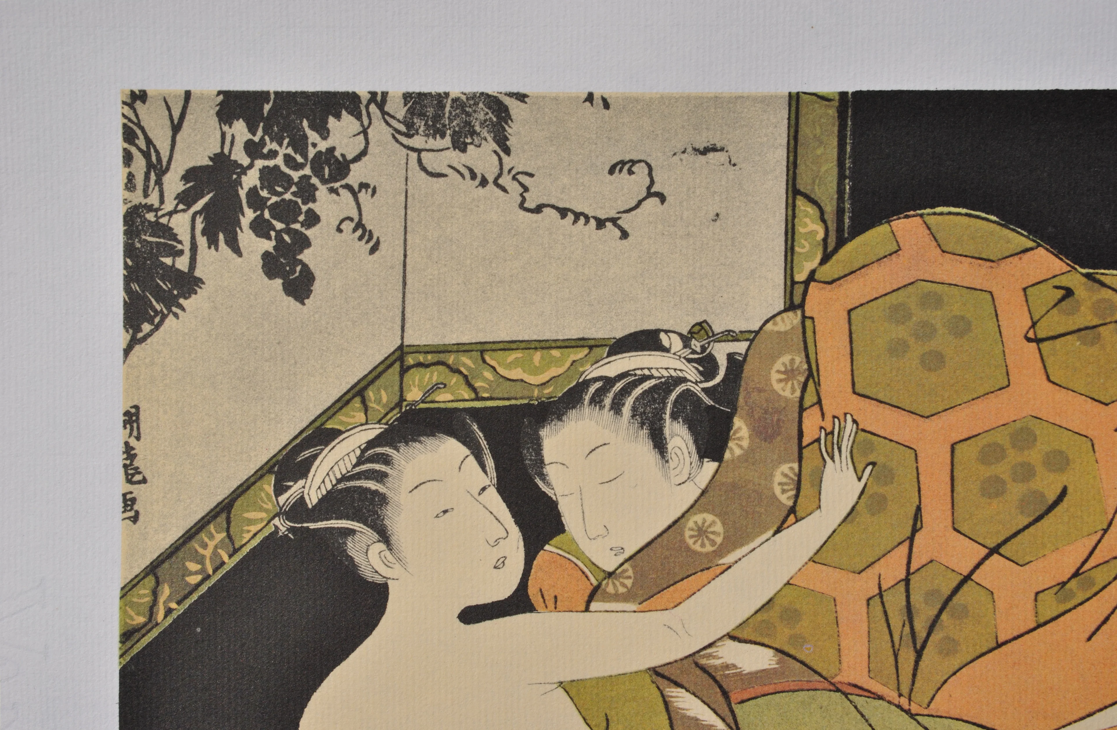 Isoda KORYUSAÏ : Trio sous la couette, LITHOGRAPHIE érotique japonaise - Image 7