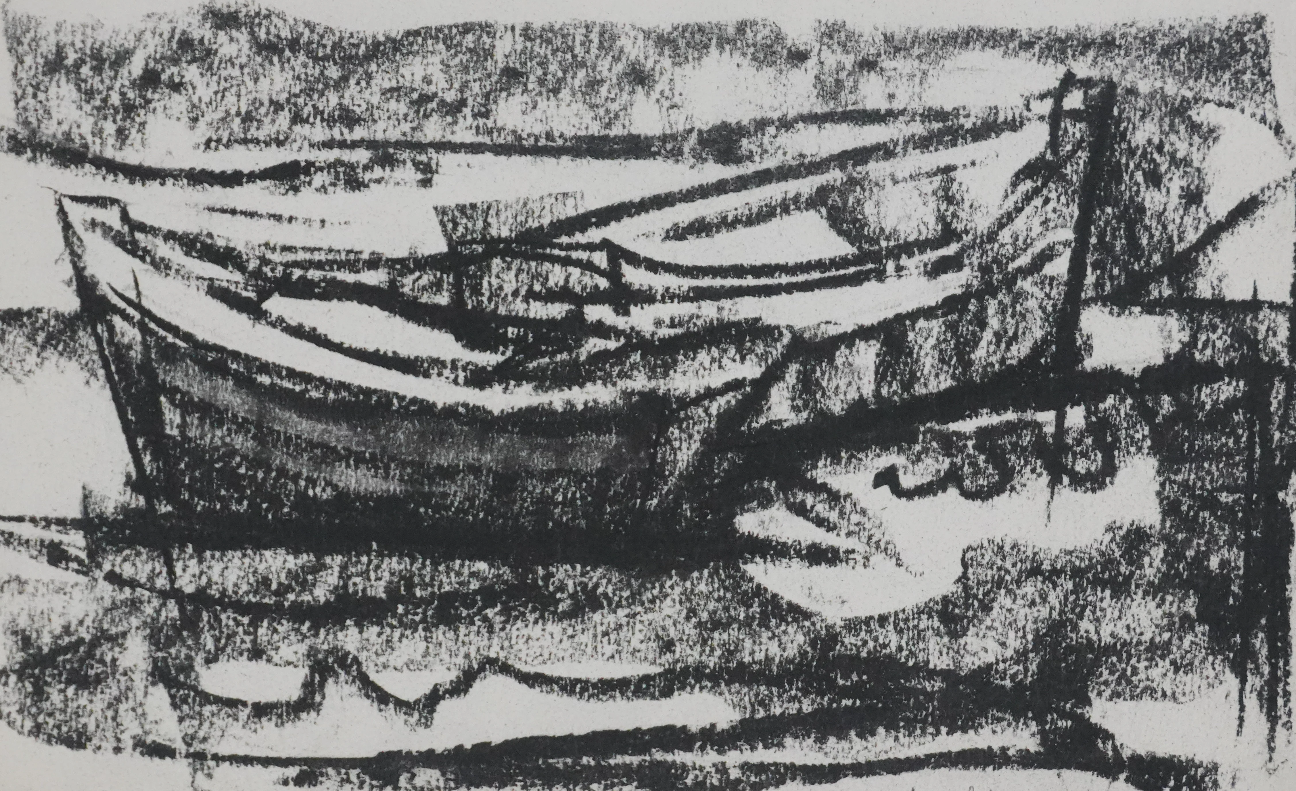 Jacques Gauthier TAL'HOUARN : Les bateaux au port, Dessin original signé - Image 2