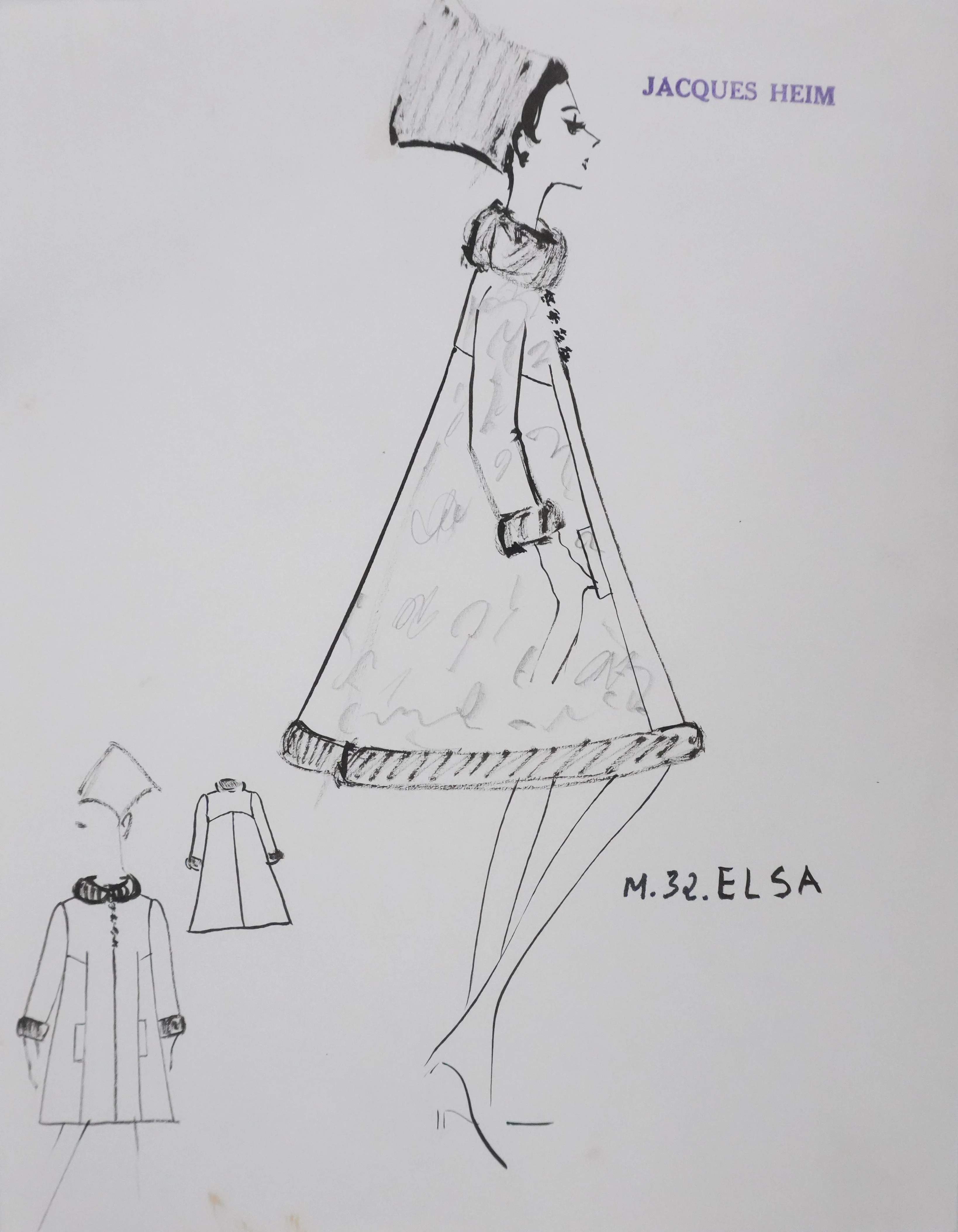 Jacques HEIM : Manteau Elsa, Dessin original signé - Image 6