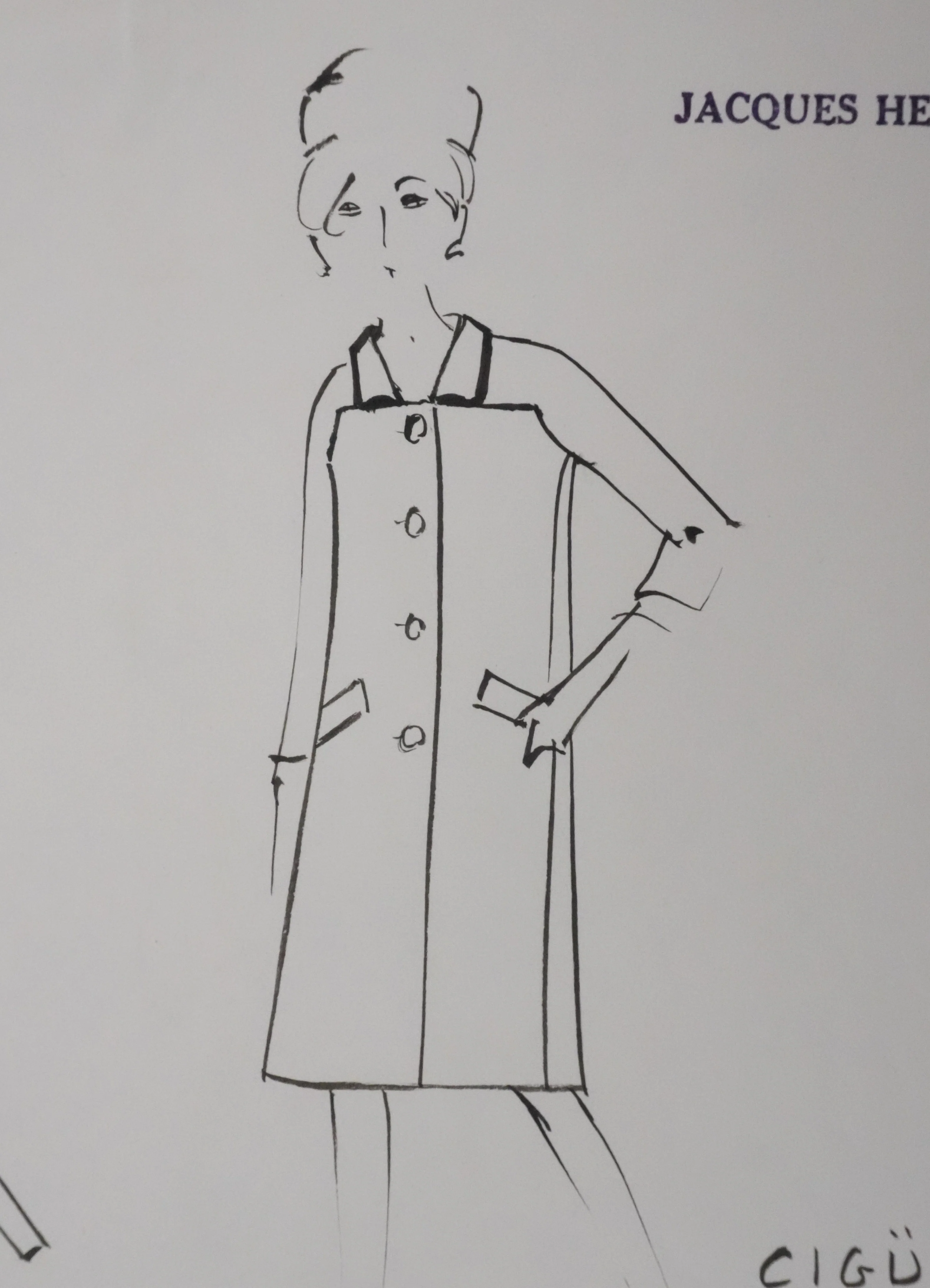 Jacques HEIM : Silhouette Cigüe, Dessin original signé - Image 3