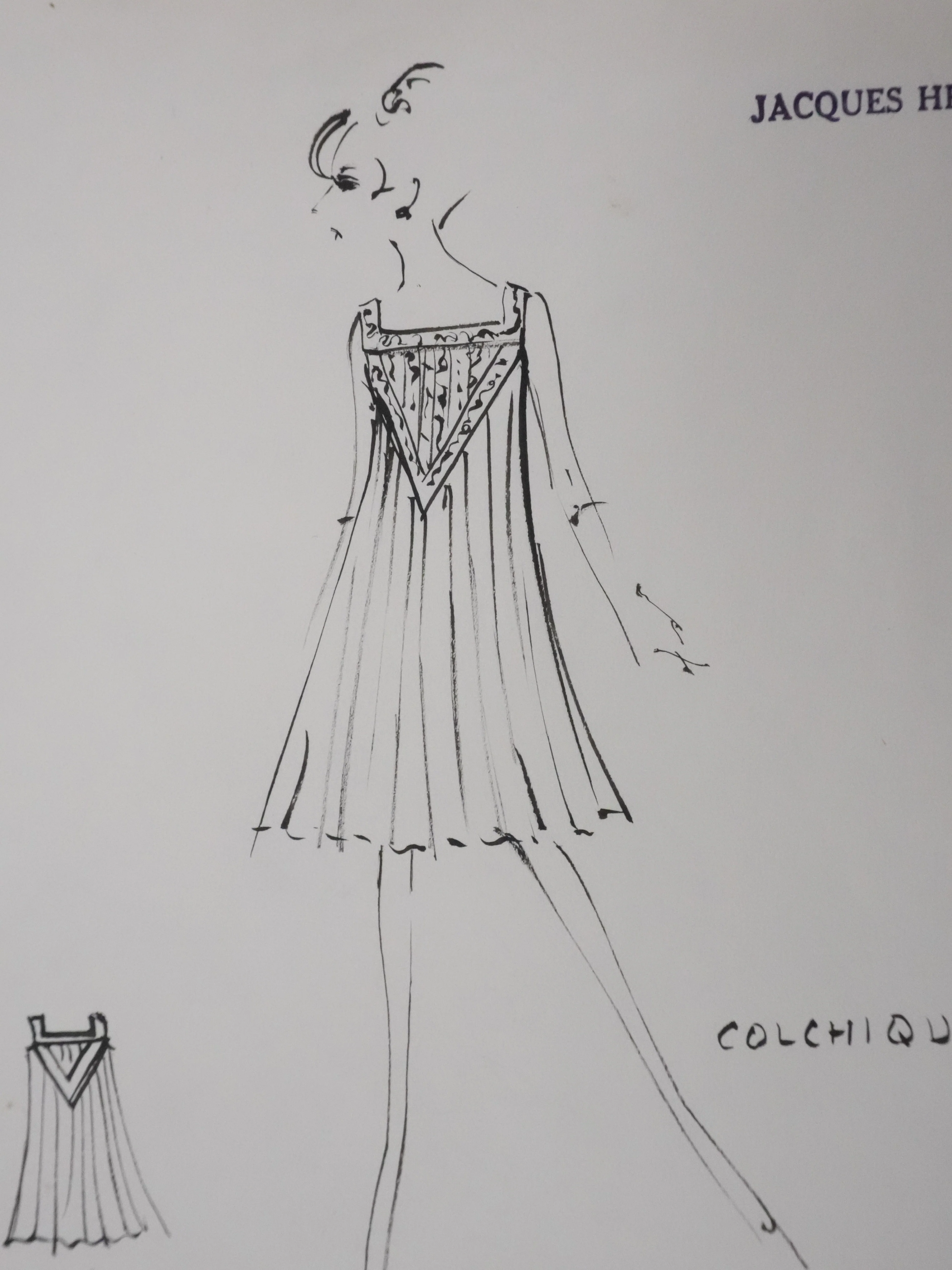 Jacques HEIM : Silhouette Colchique, Dessin original signé - Image 3