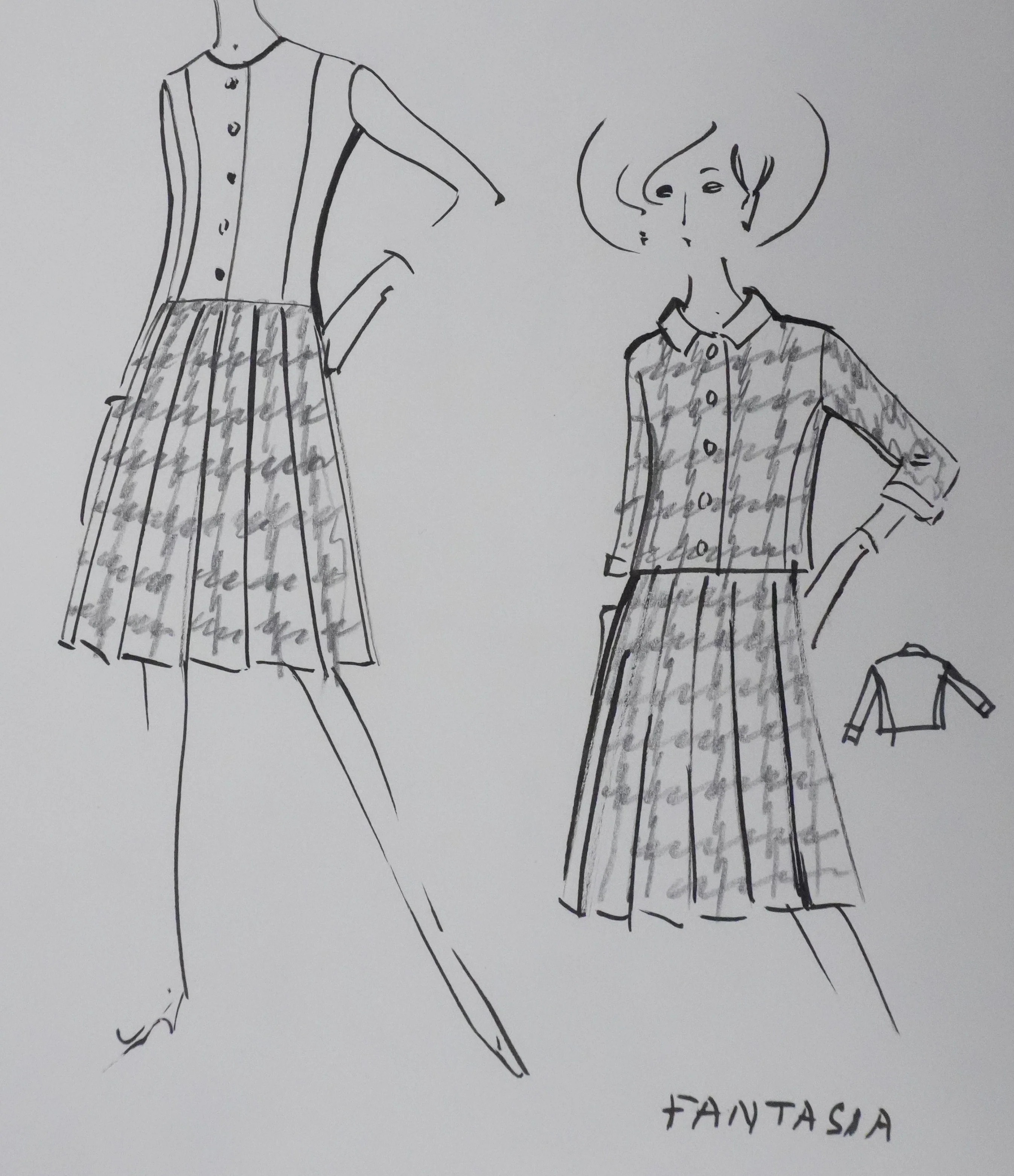 Jacques HEIM : Silhouette fantasia, Dessin original signé - Image 3