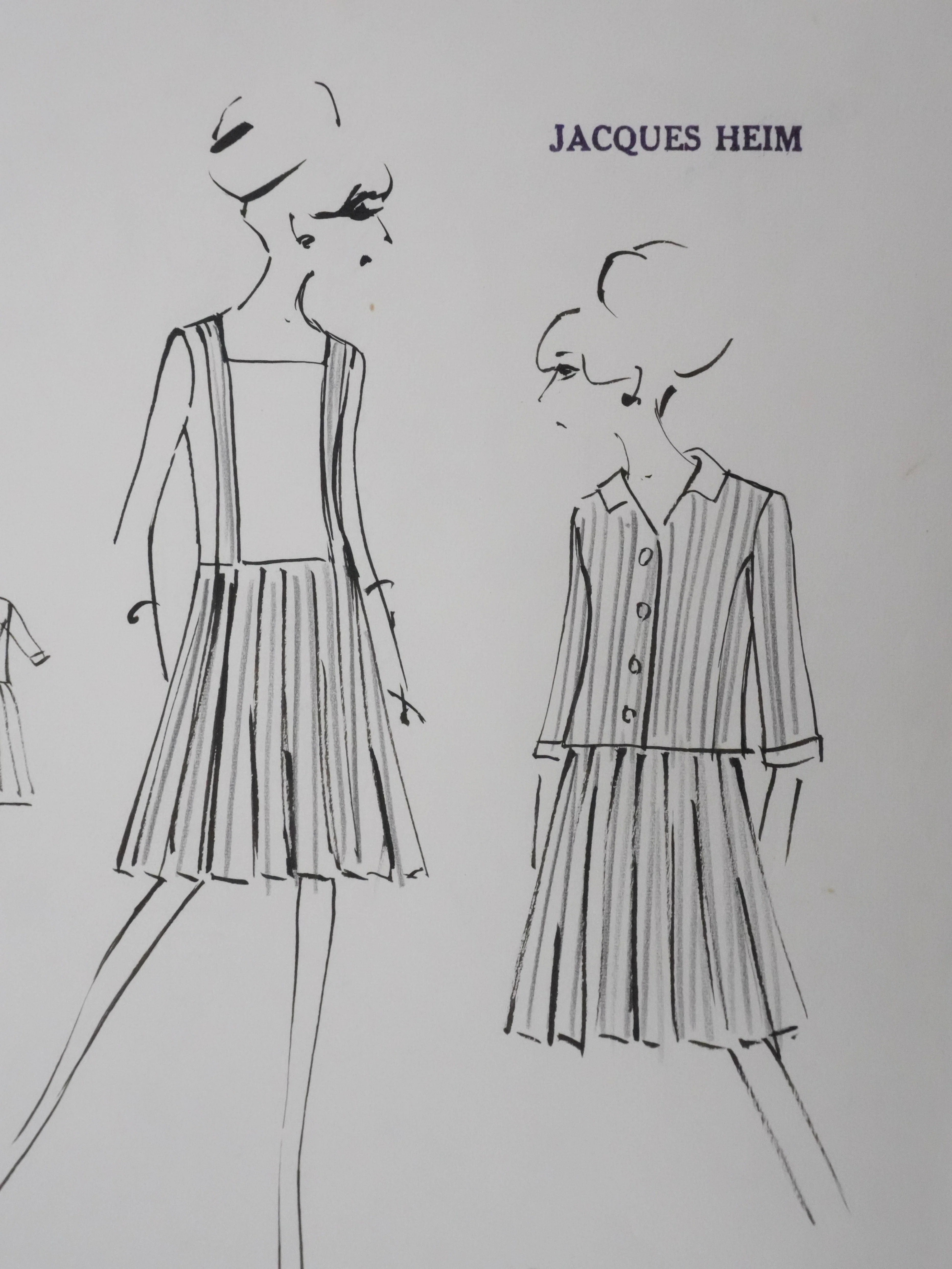 Jacques HEIM : Silhouette Fougere, Dessin original signé - Image 3