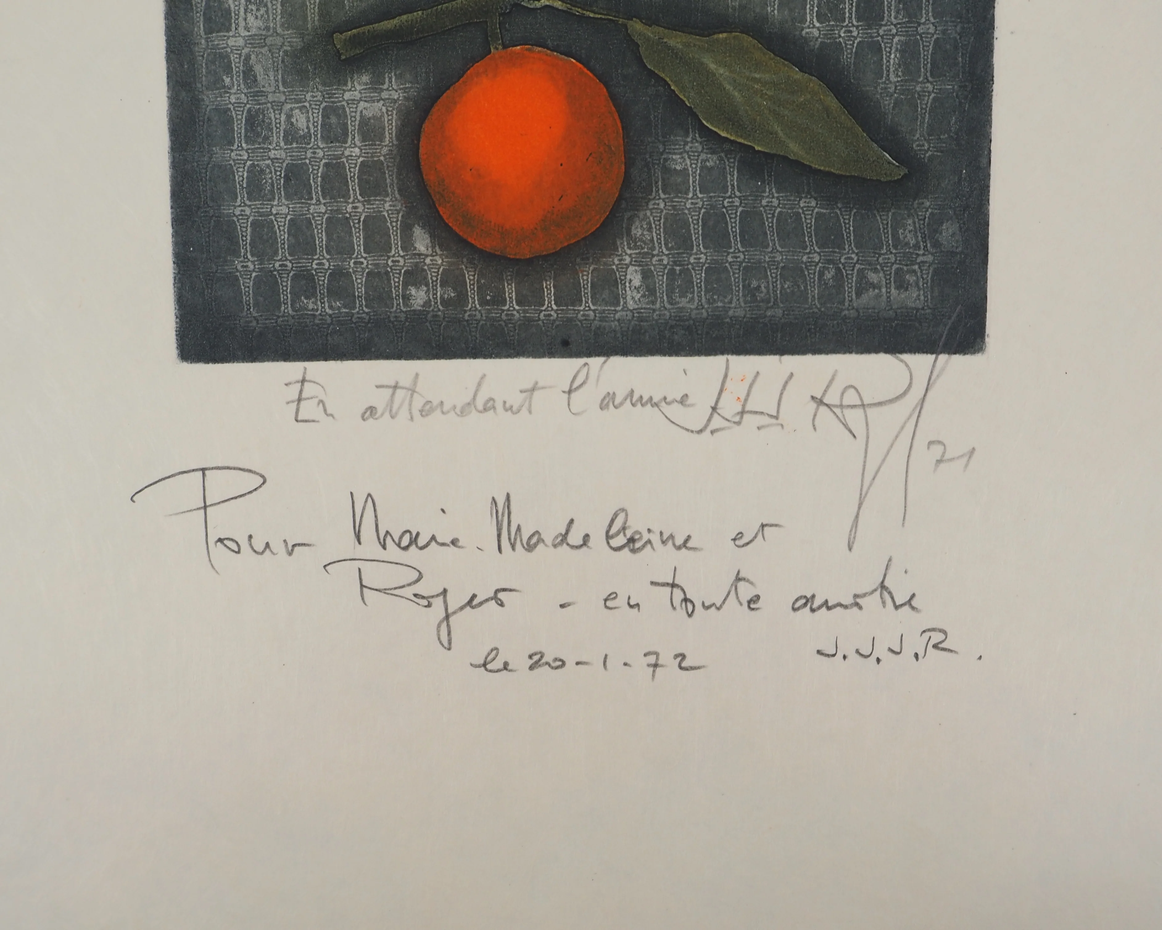 Jacques Joachim Jean RIGAL : En attendant l'année, Gravure originale signée - Image 2