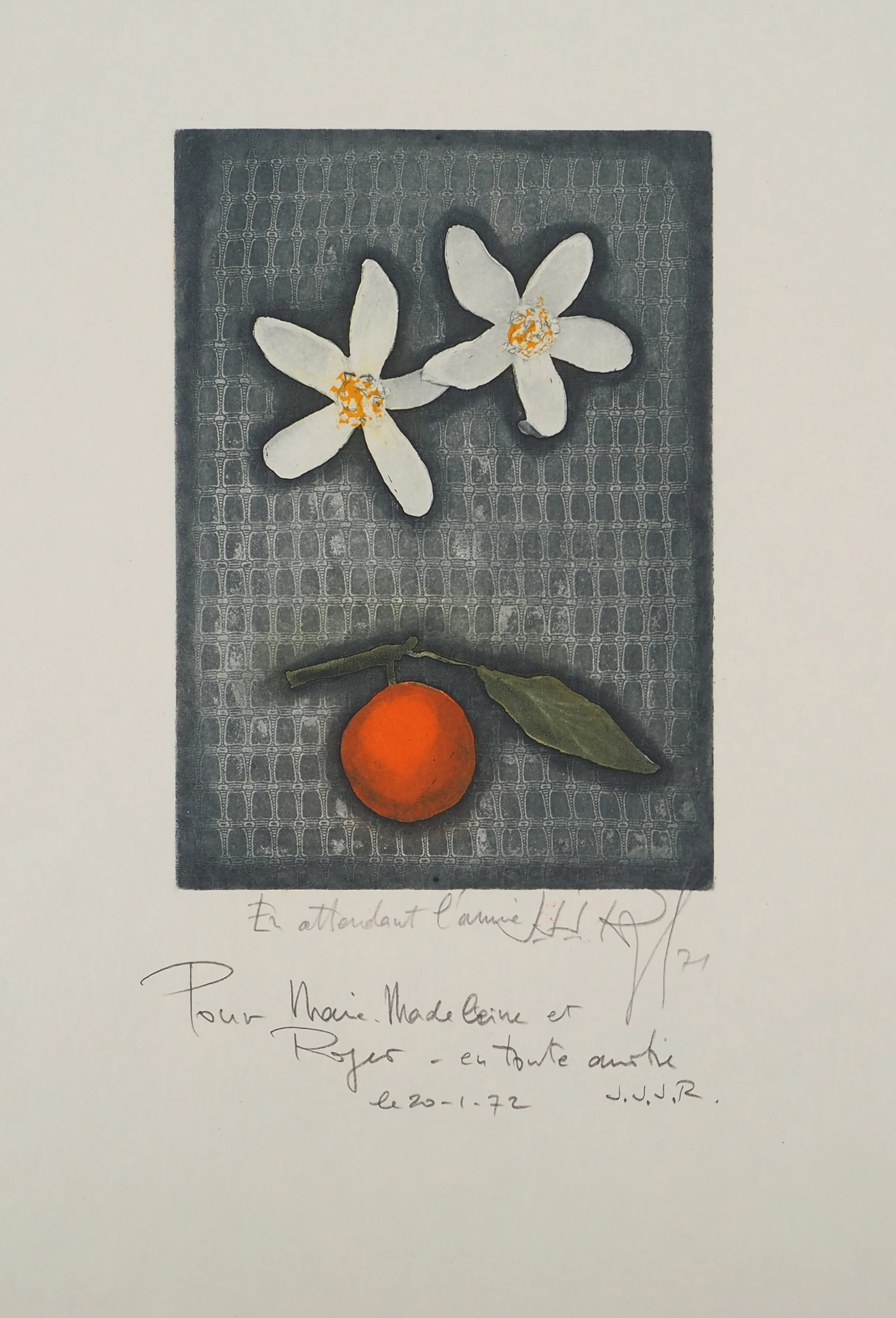 Jacques Joachim Jean RIGAL : En attendant l'année, Gravure originale signée - Image 3