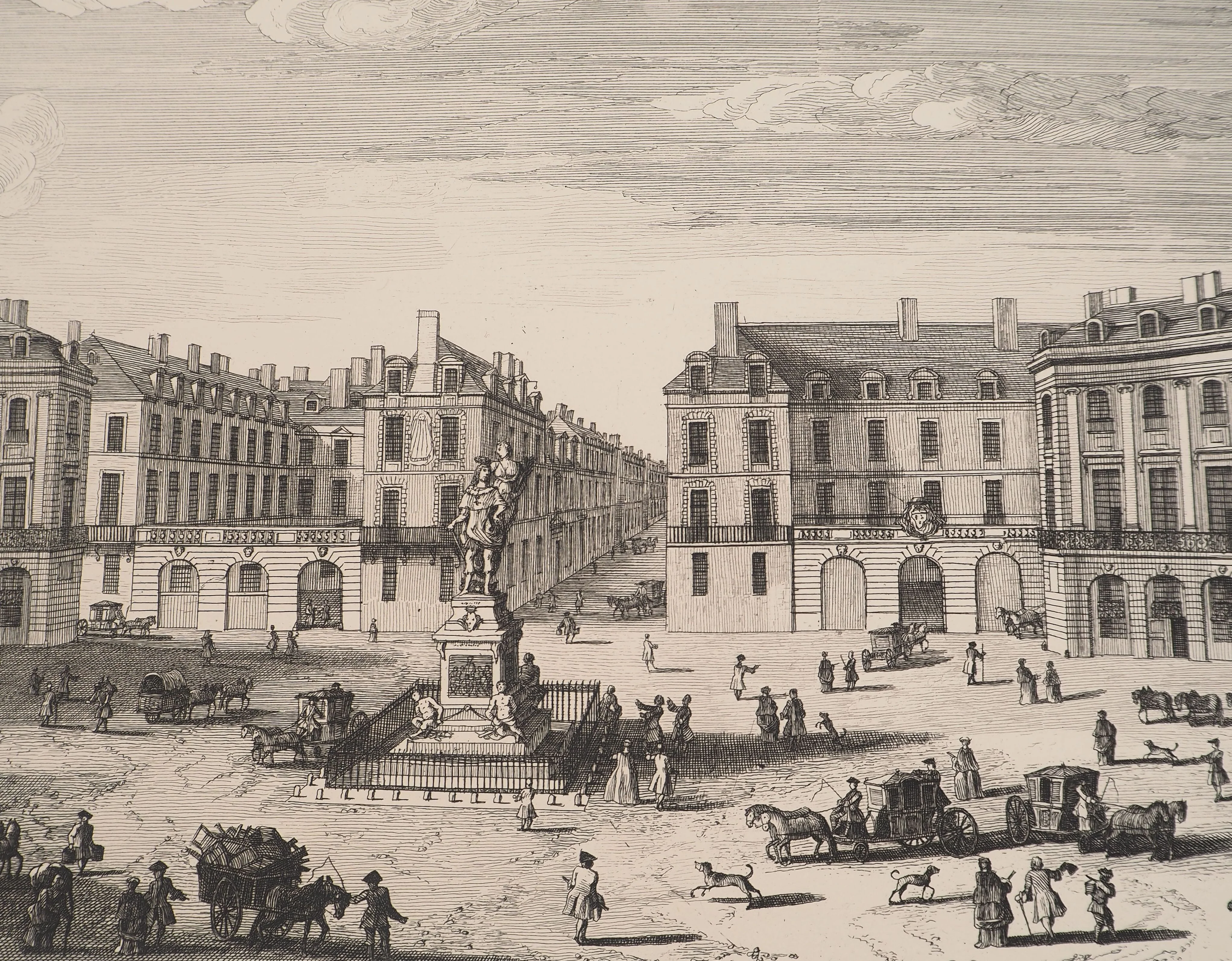 Jacques RIGAUD : Vue de la Place des Victoires, Gravure originale - Image 3