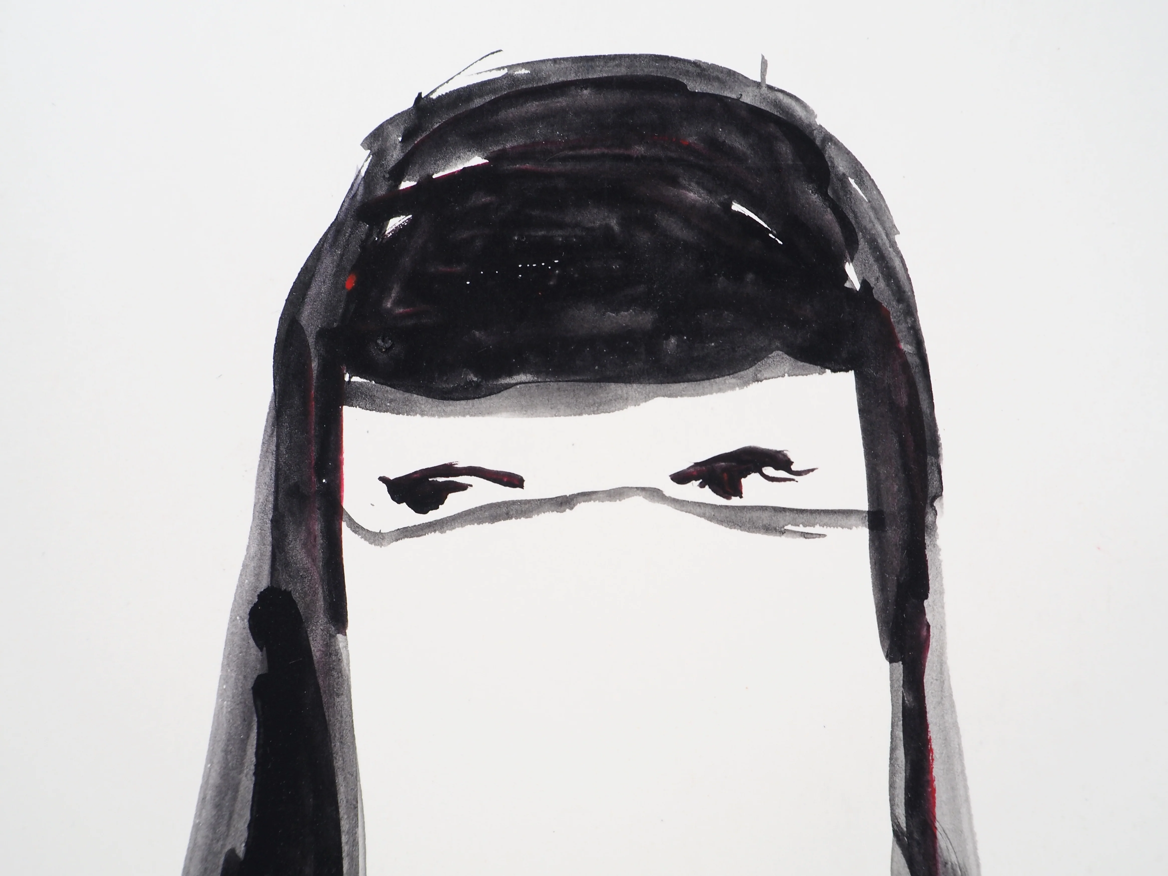 Jacques SOISSON : Femme orientale, Acrylique sur papier signée - Image 5