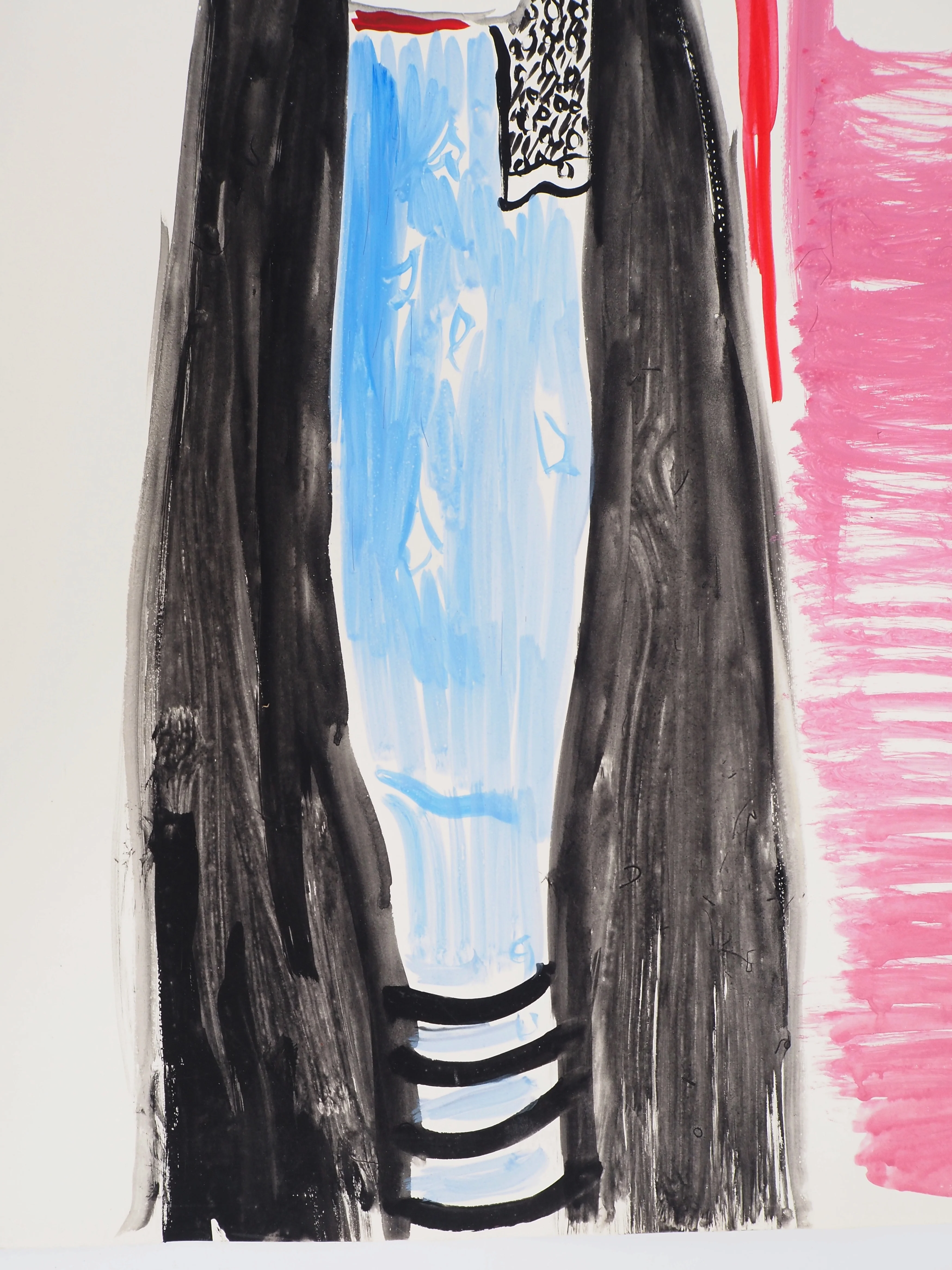 Jacques SOISSON : Femme orientale, Acrylique sur papier signée - Image 7