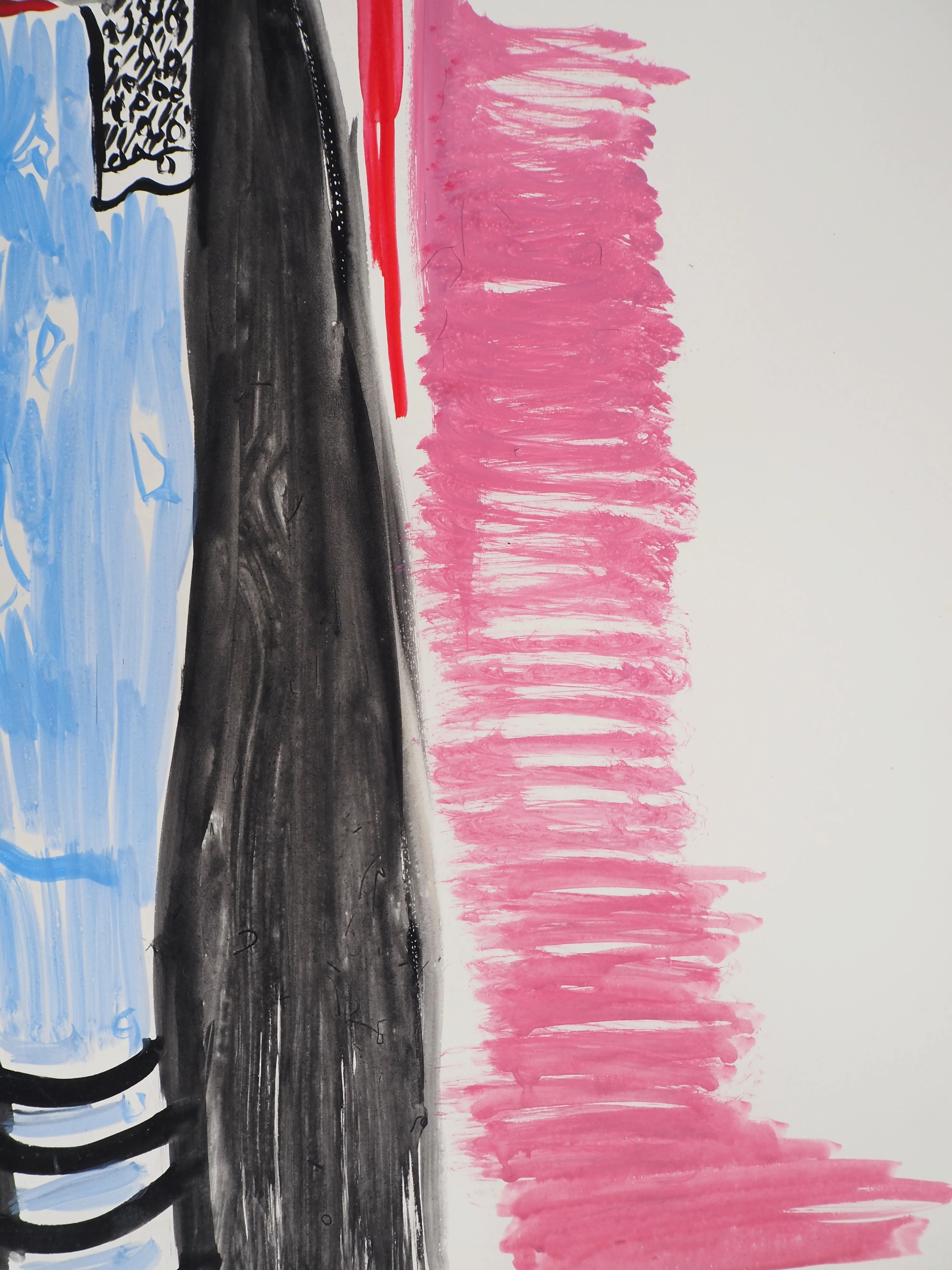 Jacques SOISSON : Femme orientale, Acrylique sur papier signée - Image 8