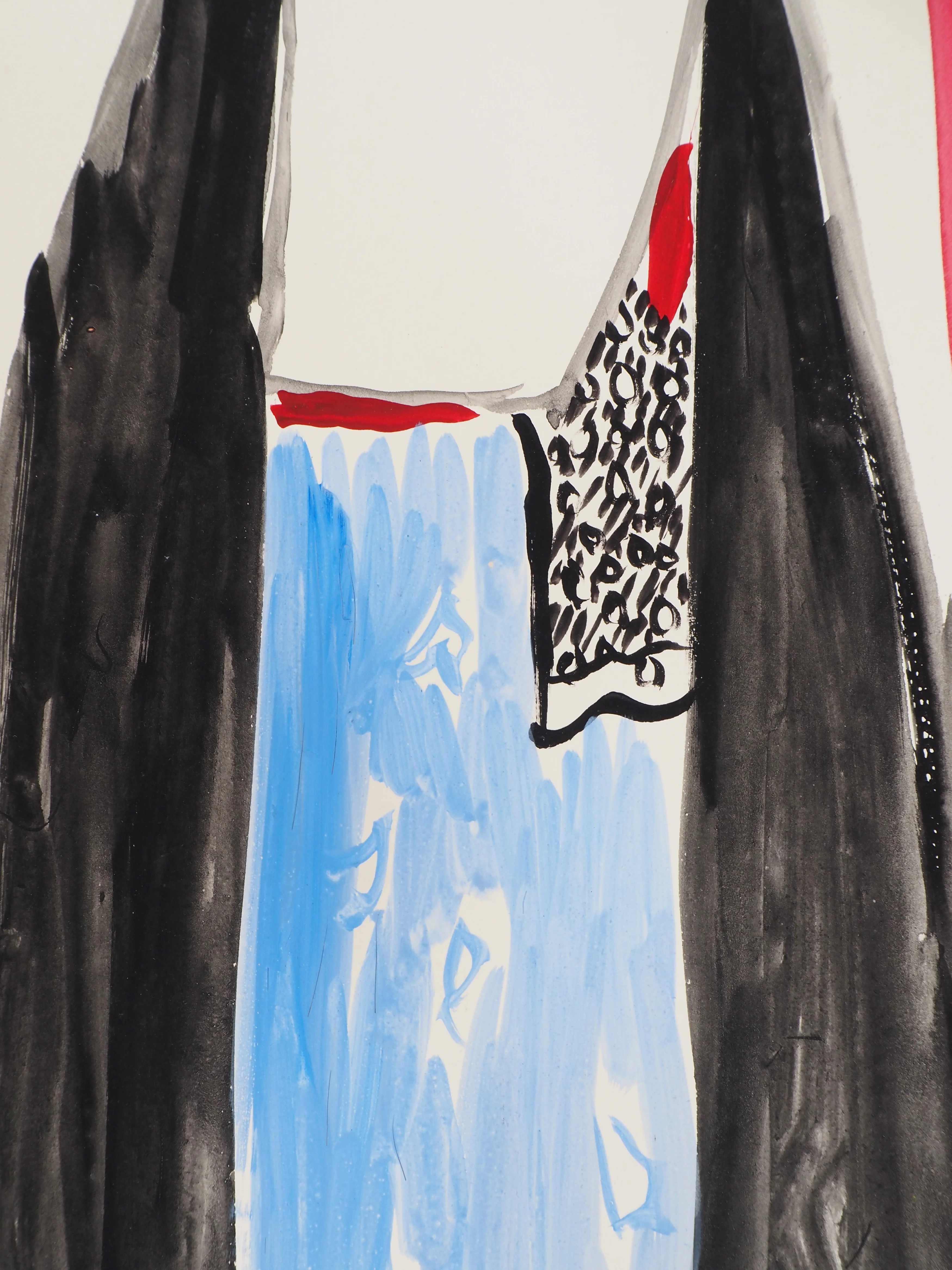 Jacques SOISSON : Femme orientale, Acrylique sur papier signée - Image 9