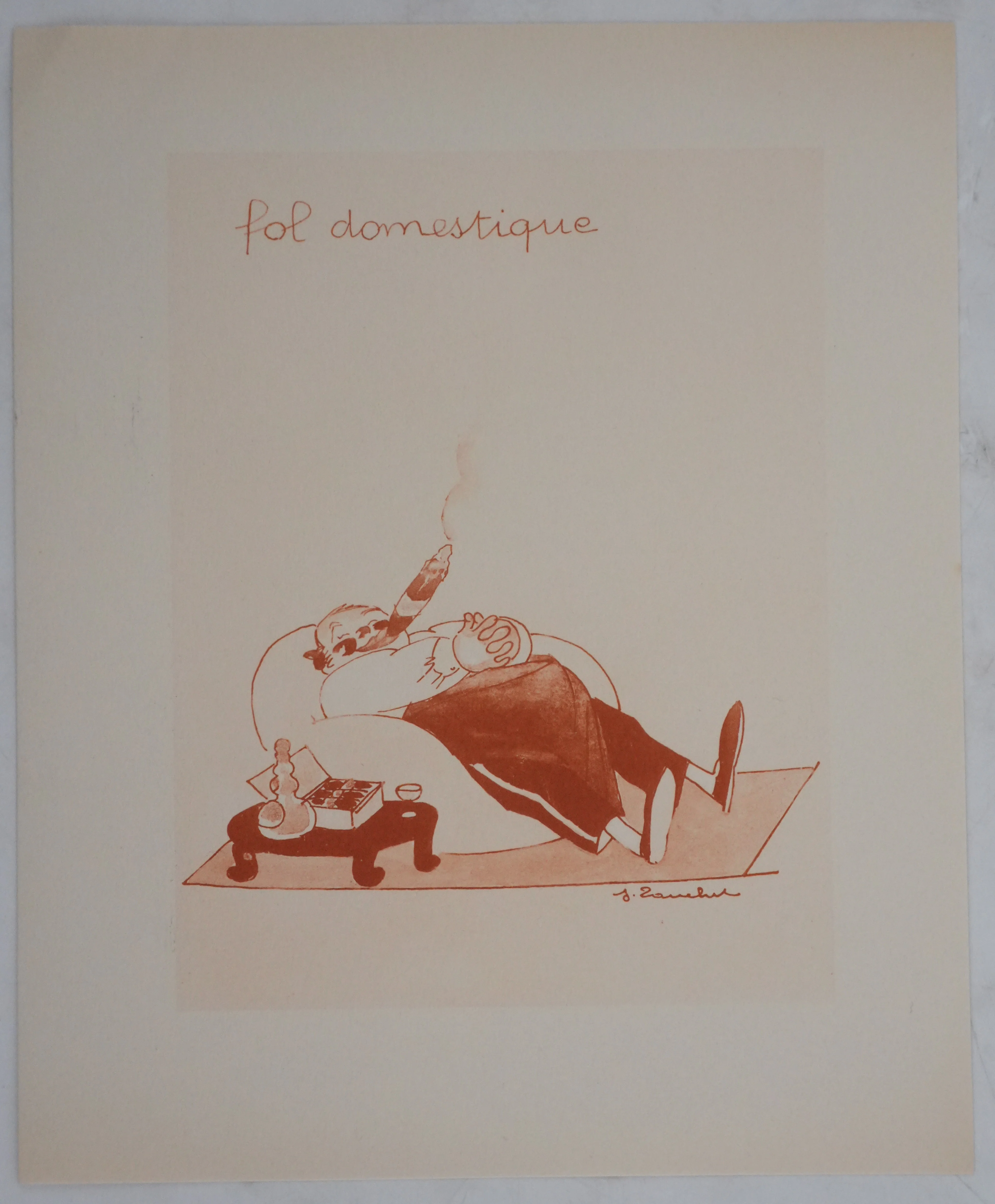 Jacques TOUCHET : Fou de chez soi, Lithographie originale signée