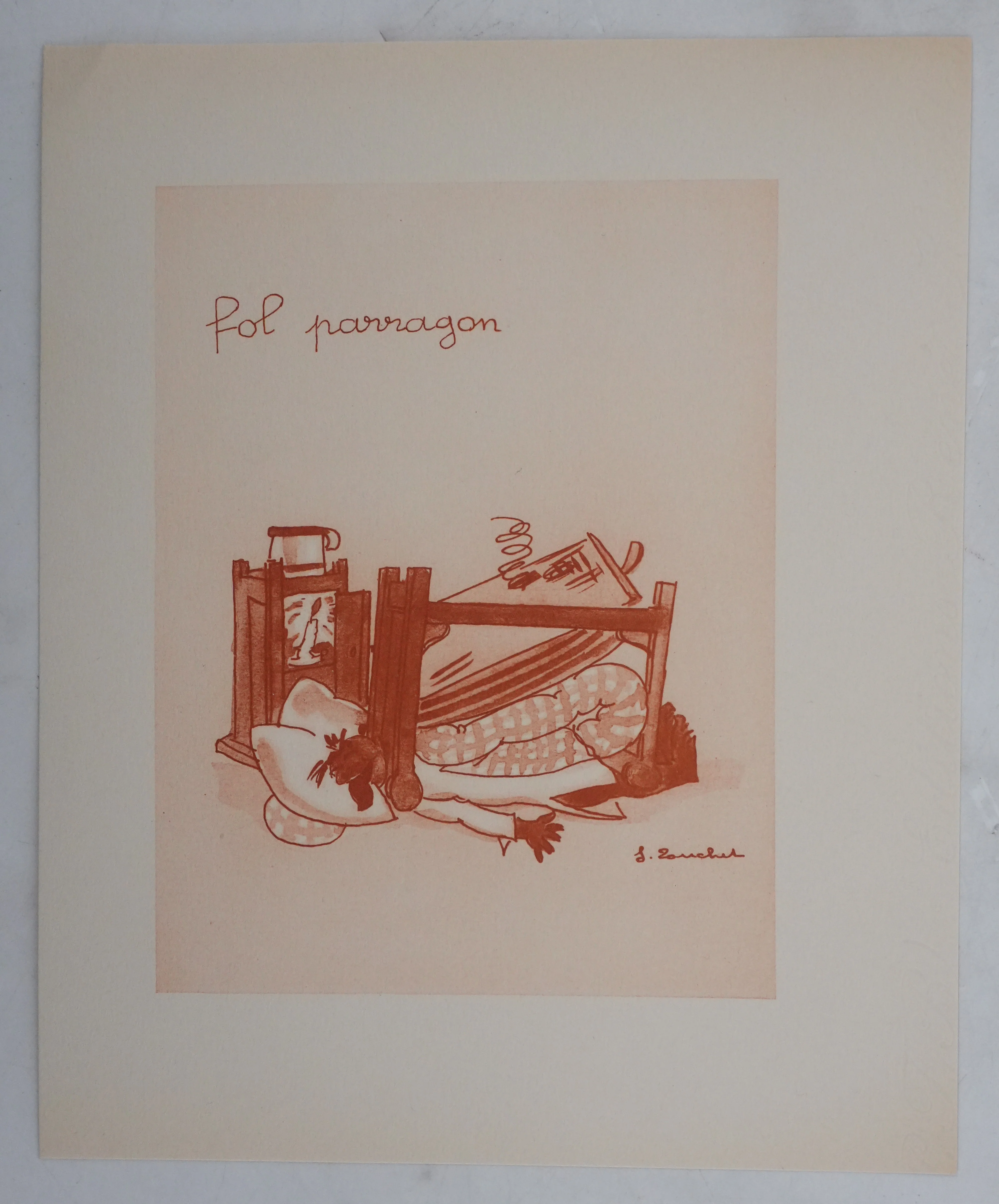 Jacques TOUCHET : Fou rêveur, Lithographie originale signée