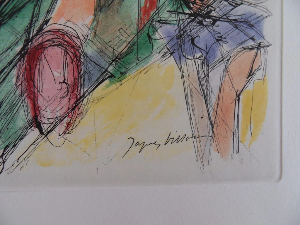 Jacques VILLON : Charrette et labeur, Gravure originale signée - Image 2