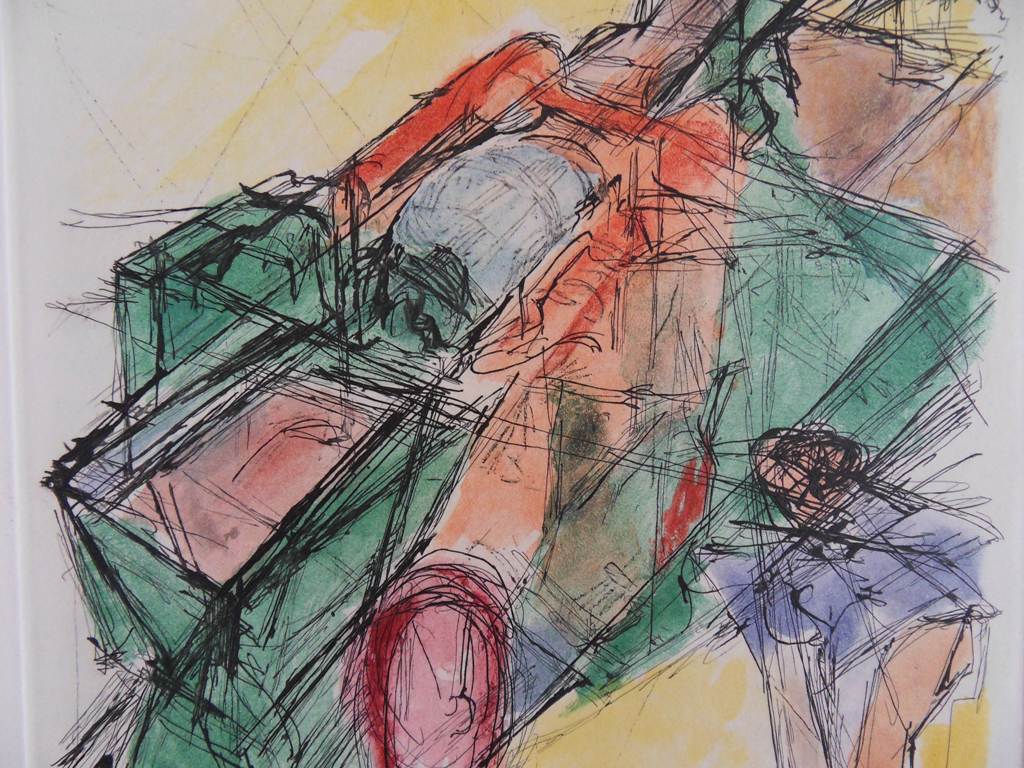 Jacques VILLON : Charrette et labeur, Gravure originale signée - Image 3