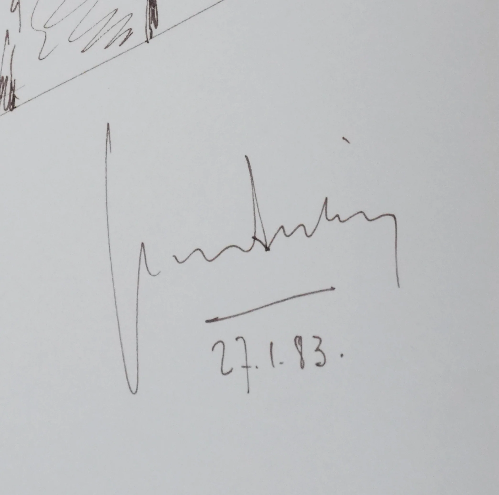 Jean AUTIN : L'arbre en diagonale, Autographe et dessin original signé - Image 2