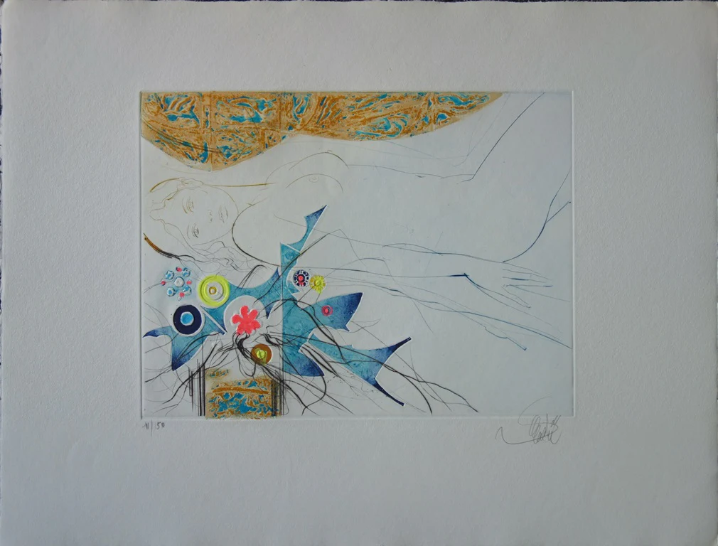 Jean-Baptiste VALADIE : Fleur d’Utopie, Gravure originale signée