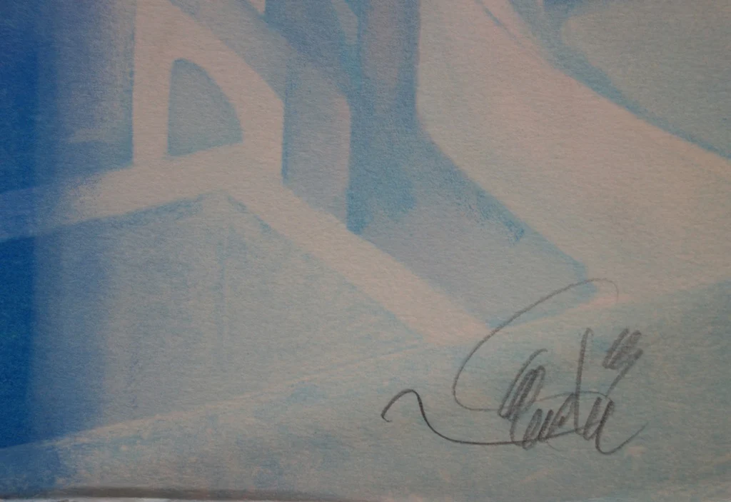 Jean-Baptiste VALADIE : Lumière blanche sur Santorin, Lithographie originale signée - Image 2