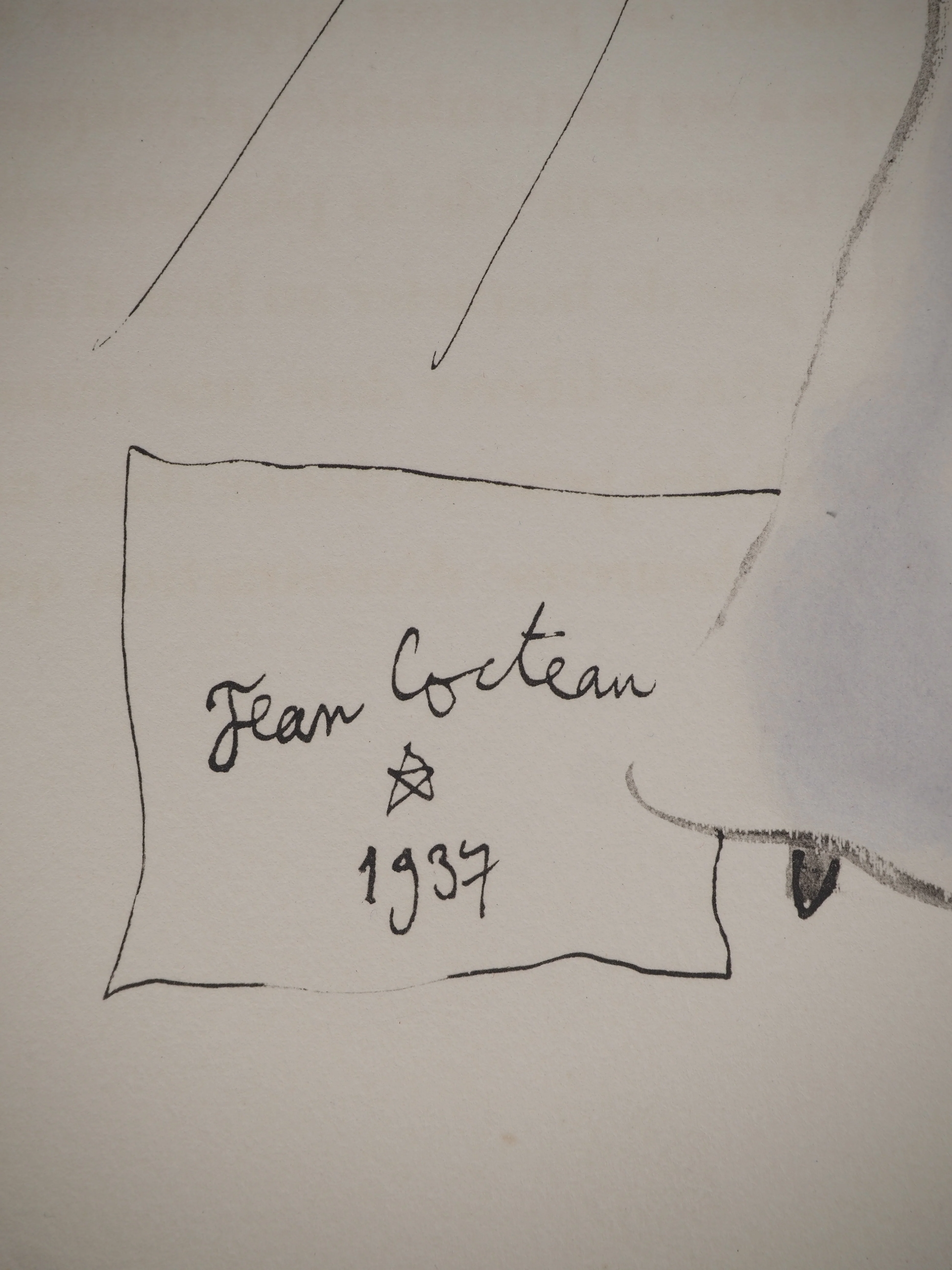 Jean COCTEAU : Bacchante au chapeau à fruit, Gravure originale signée - Image 3