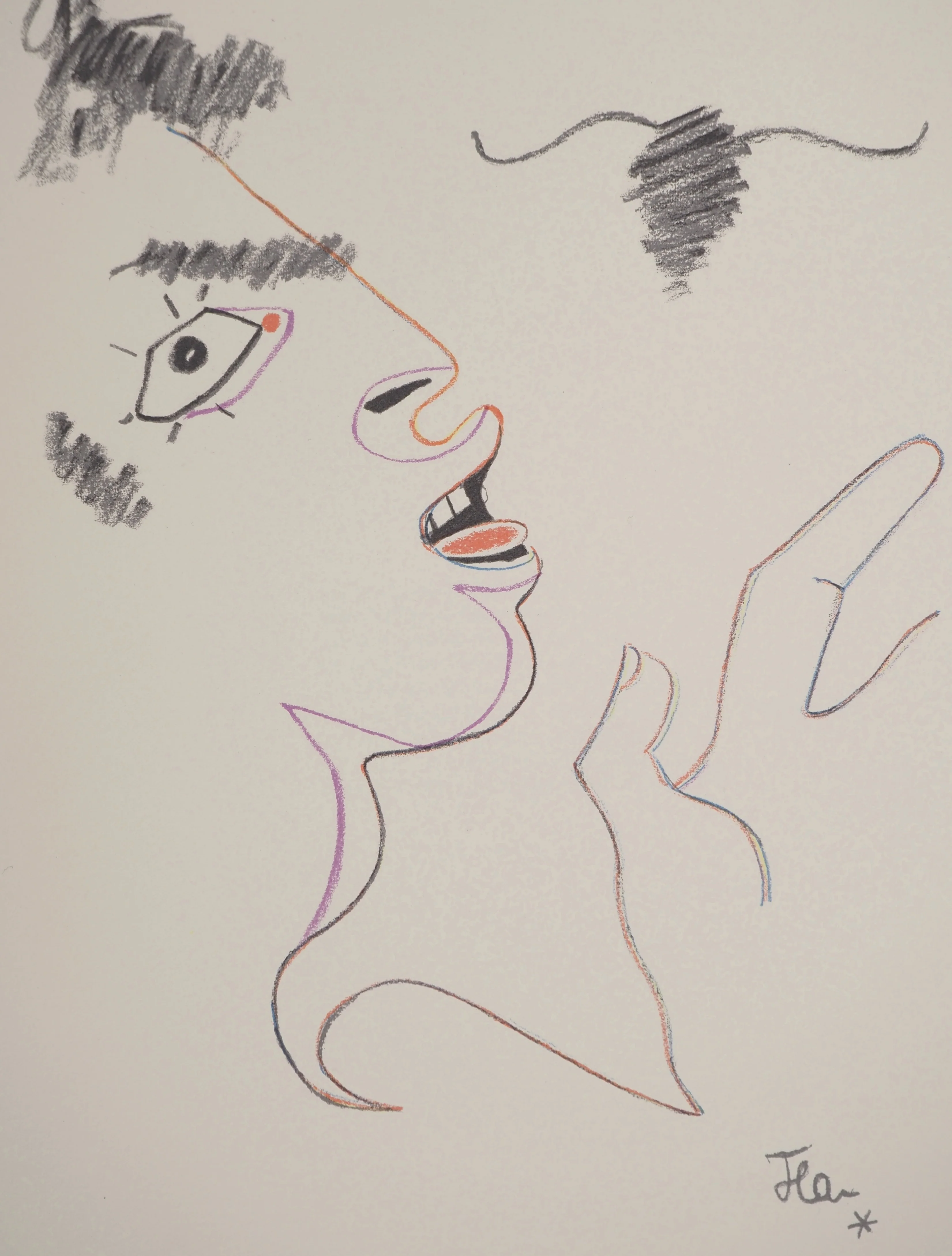 Jean COCTEAU : Cantaor de flamenco, Lithographie originale signée - Image 3