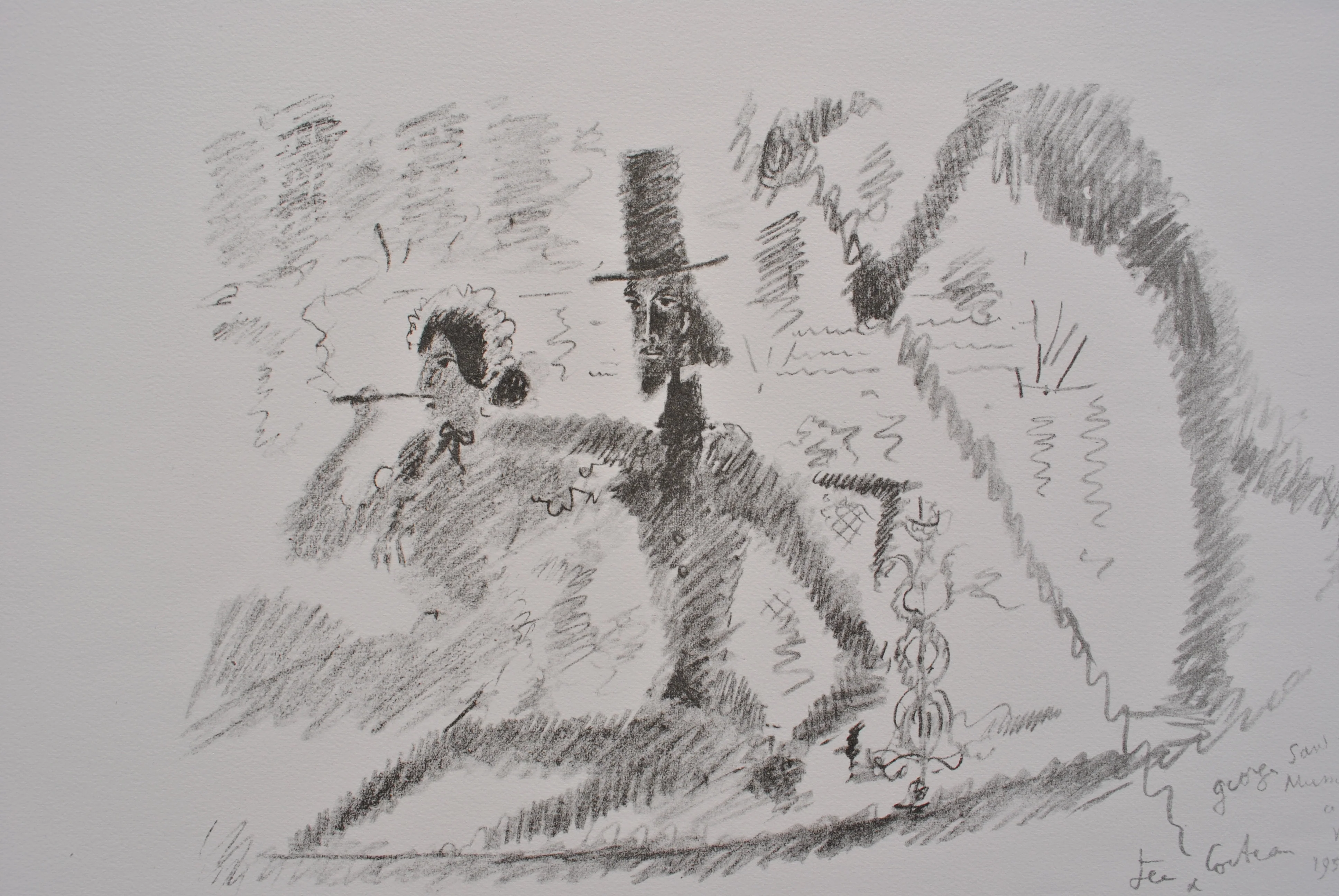 Jean COCTEAU : Couple à Venise, Lithographie originale signée - Image 6