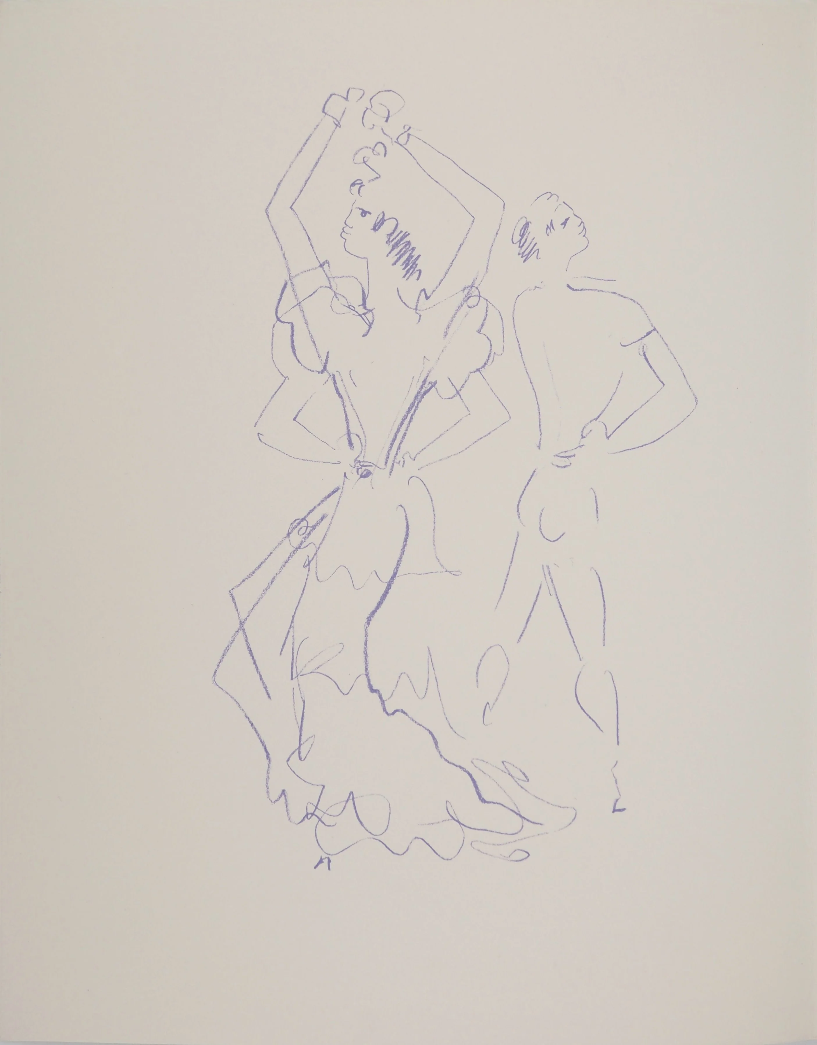 Jean COCTEAU : Couple de danseurs, Lithographie originale