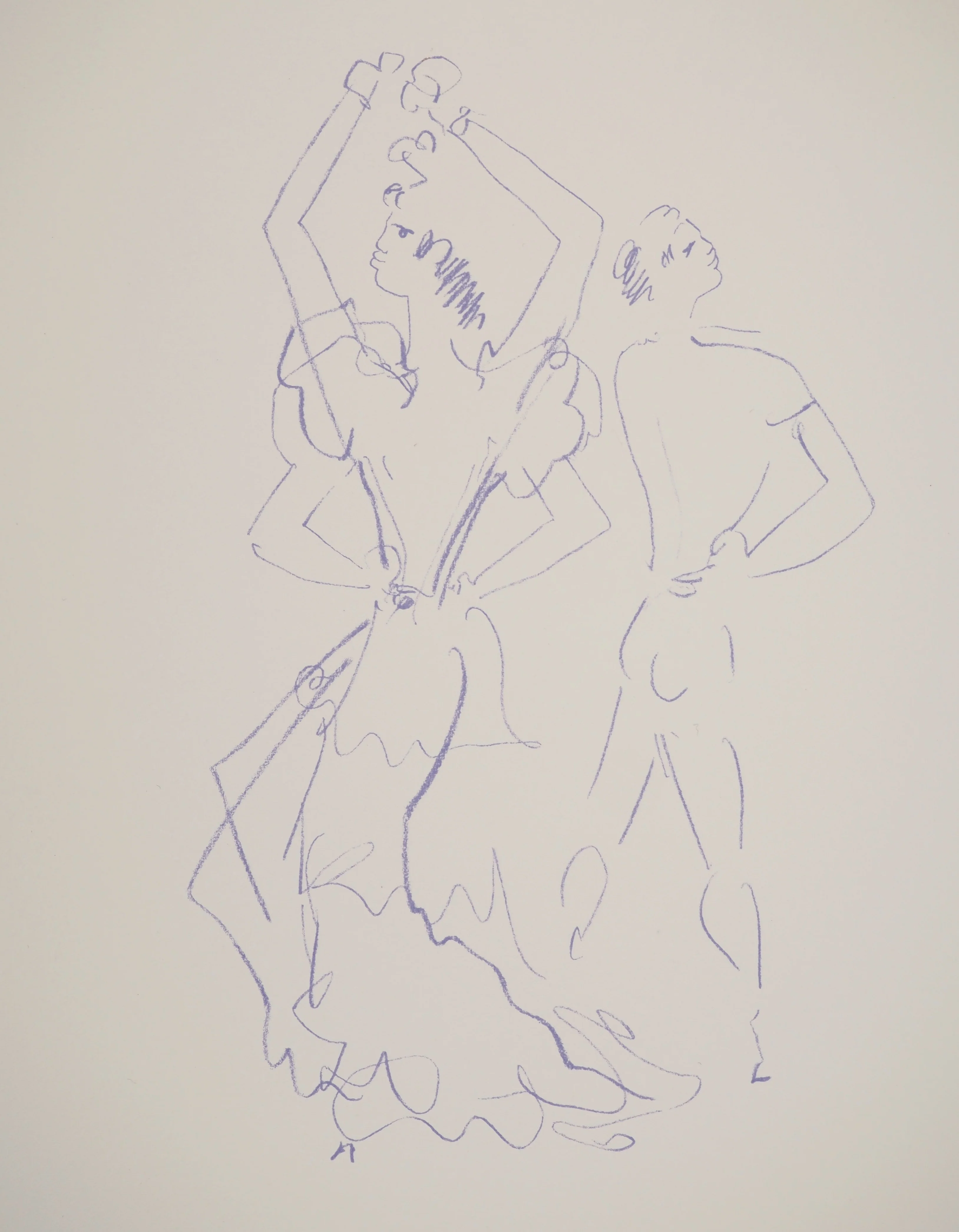 Jean COCTEAU : Couple de danseurs, Lithographie originale - Image 2