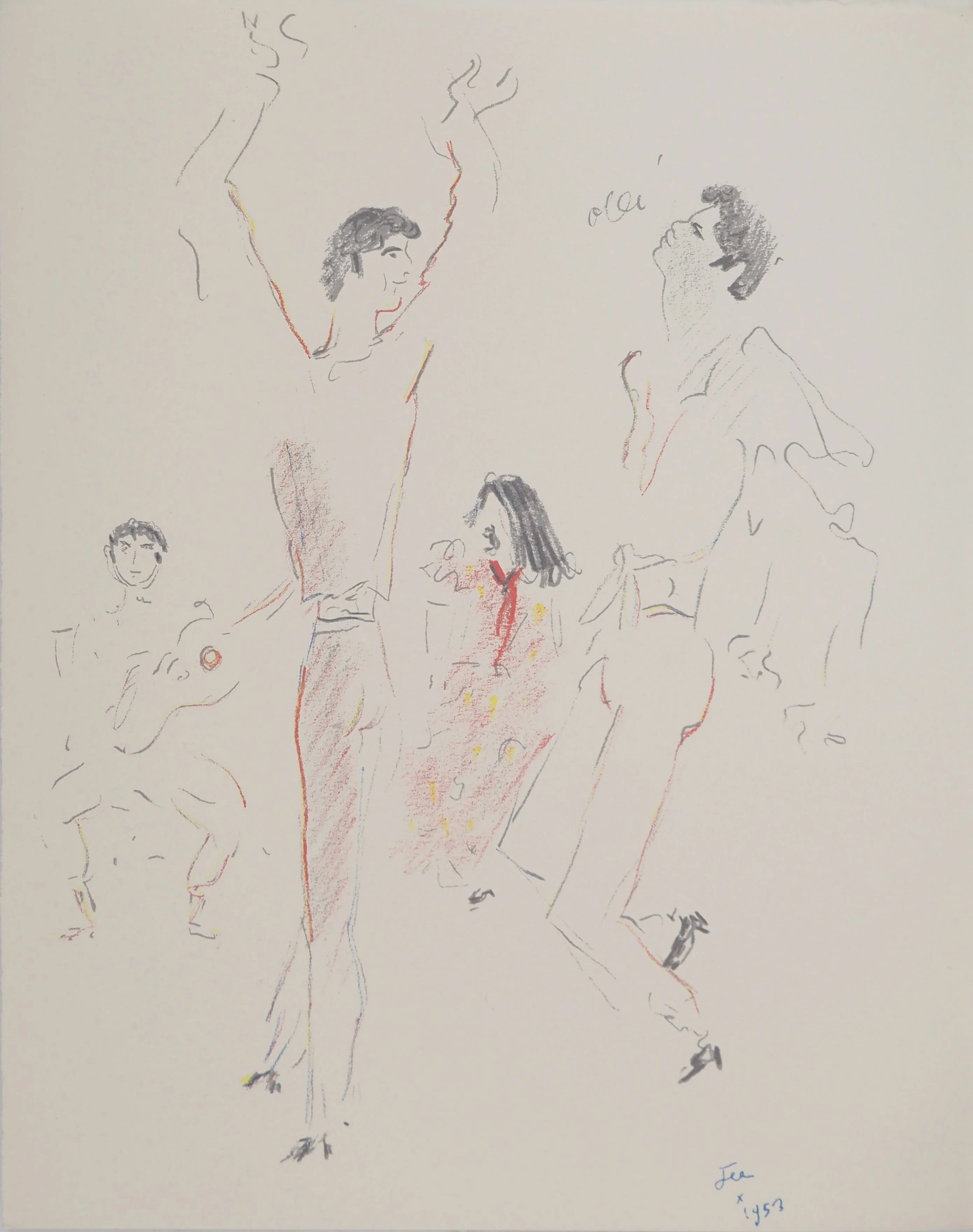 Jean COCTEAU : Fête espagnole, Lithographie originale signée - Image 3