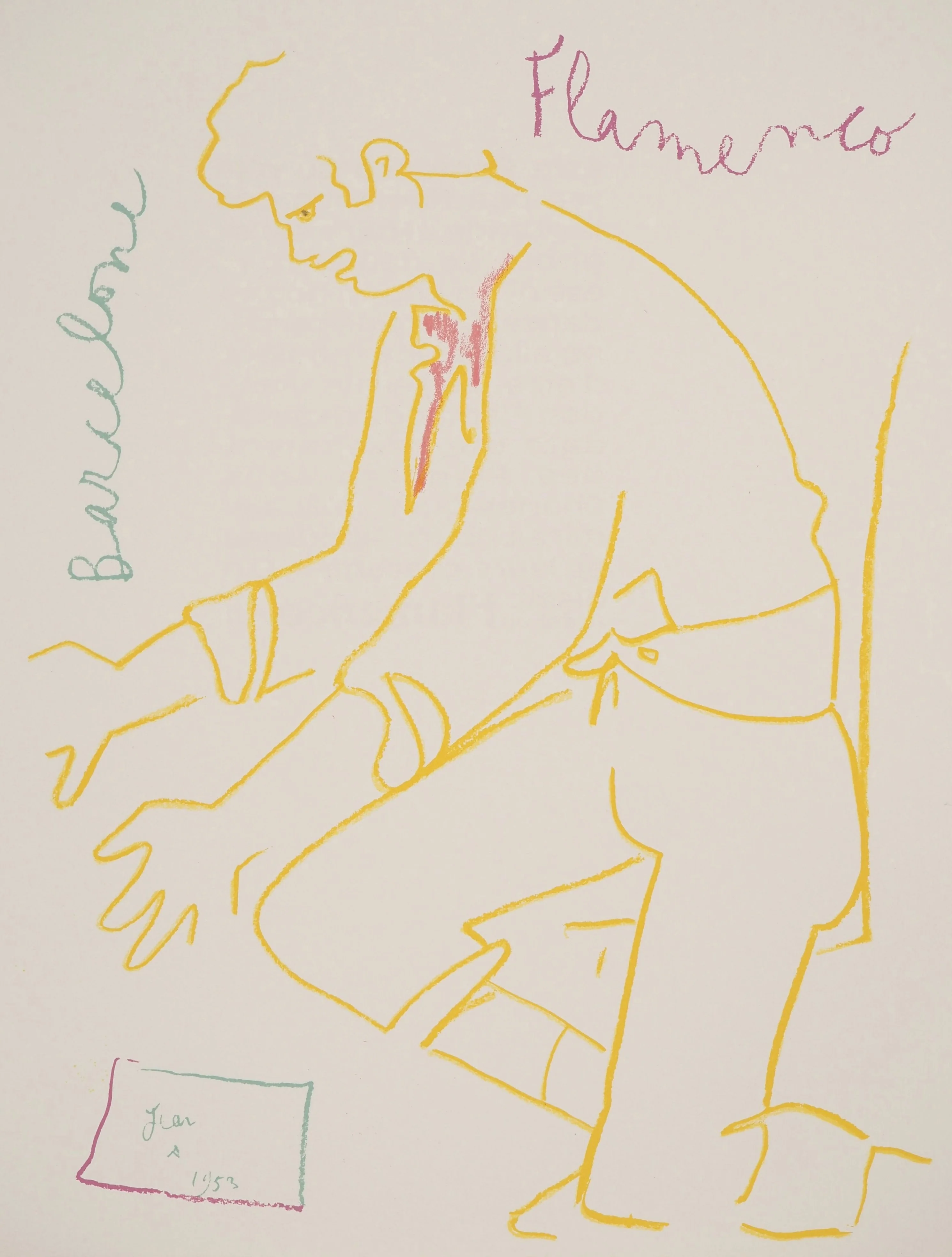 Jean COCTEAU : Lettre de Barcelone, Lithographie originale signée - Image 3
