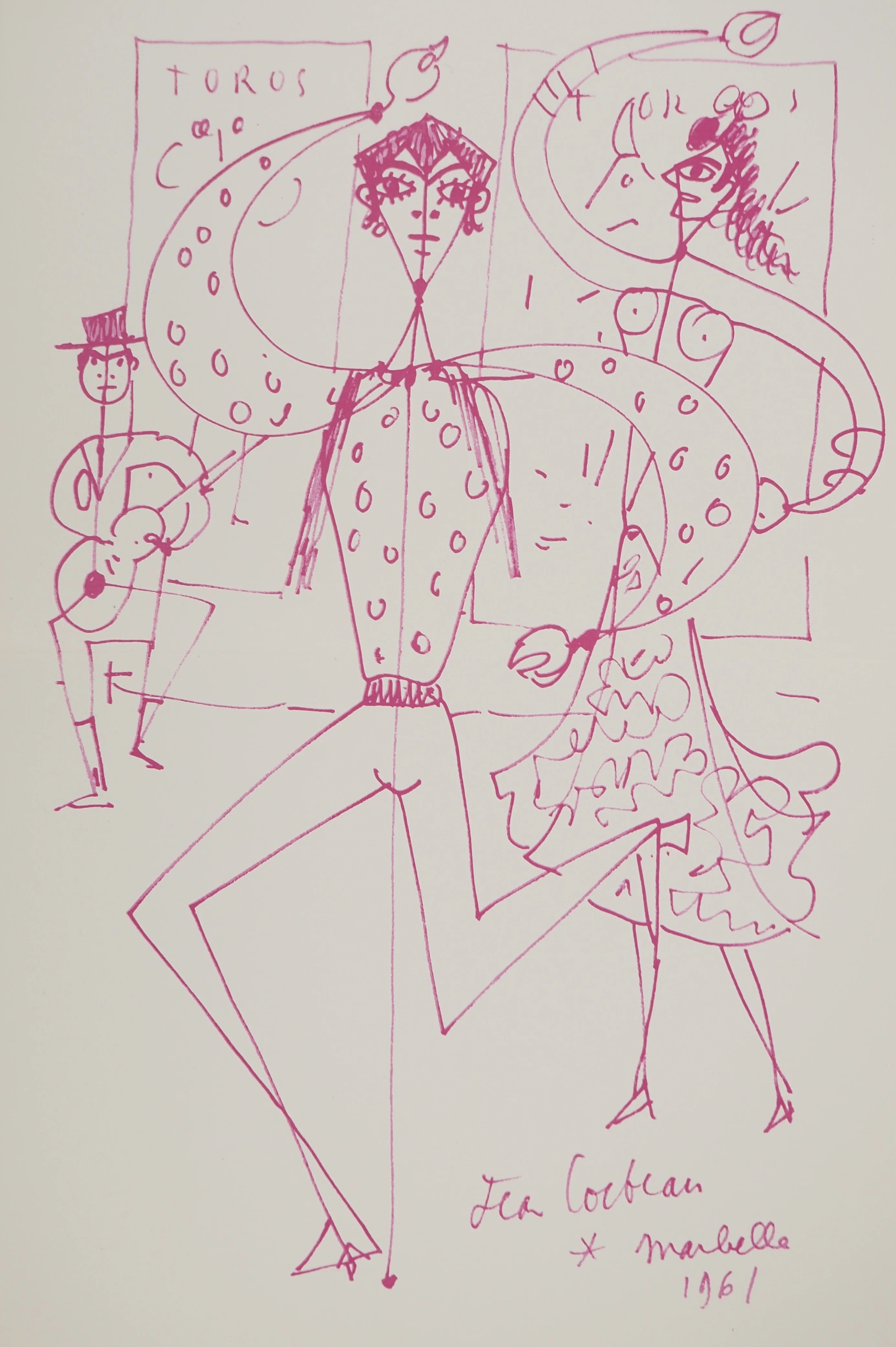 Jean COCTEAU : Flamenco à Marbella, Lithographie originale signée - Image 3