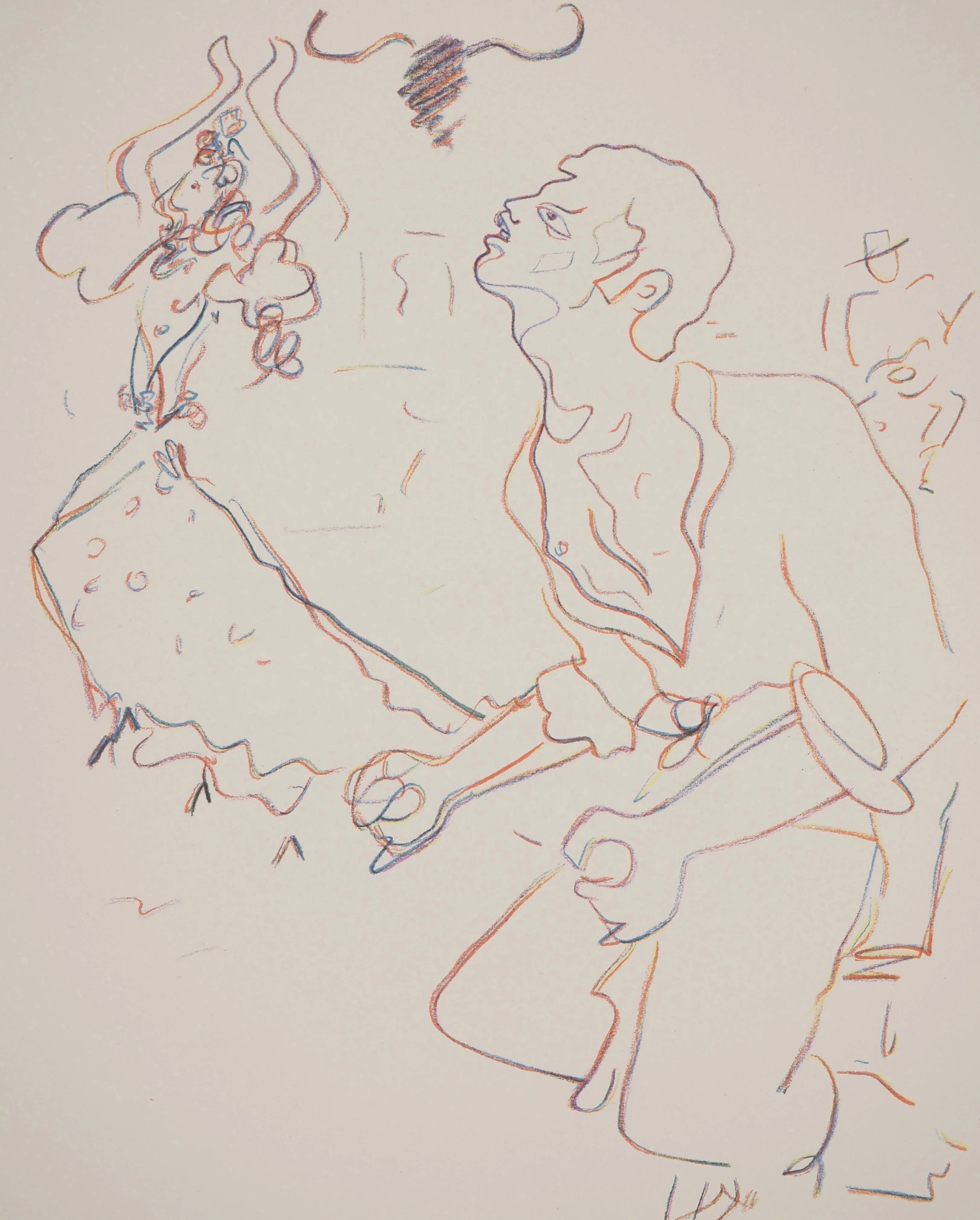 Jean COCTEAU : Flamenco endiablé, Lithographie originale - Image 2