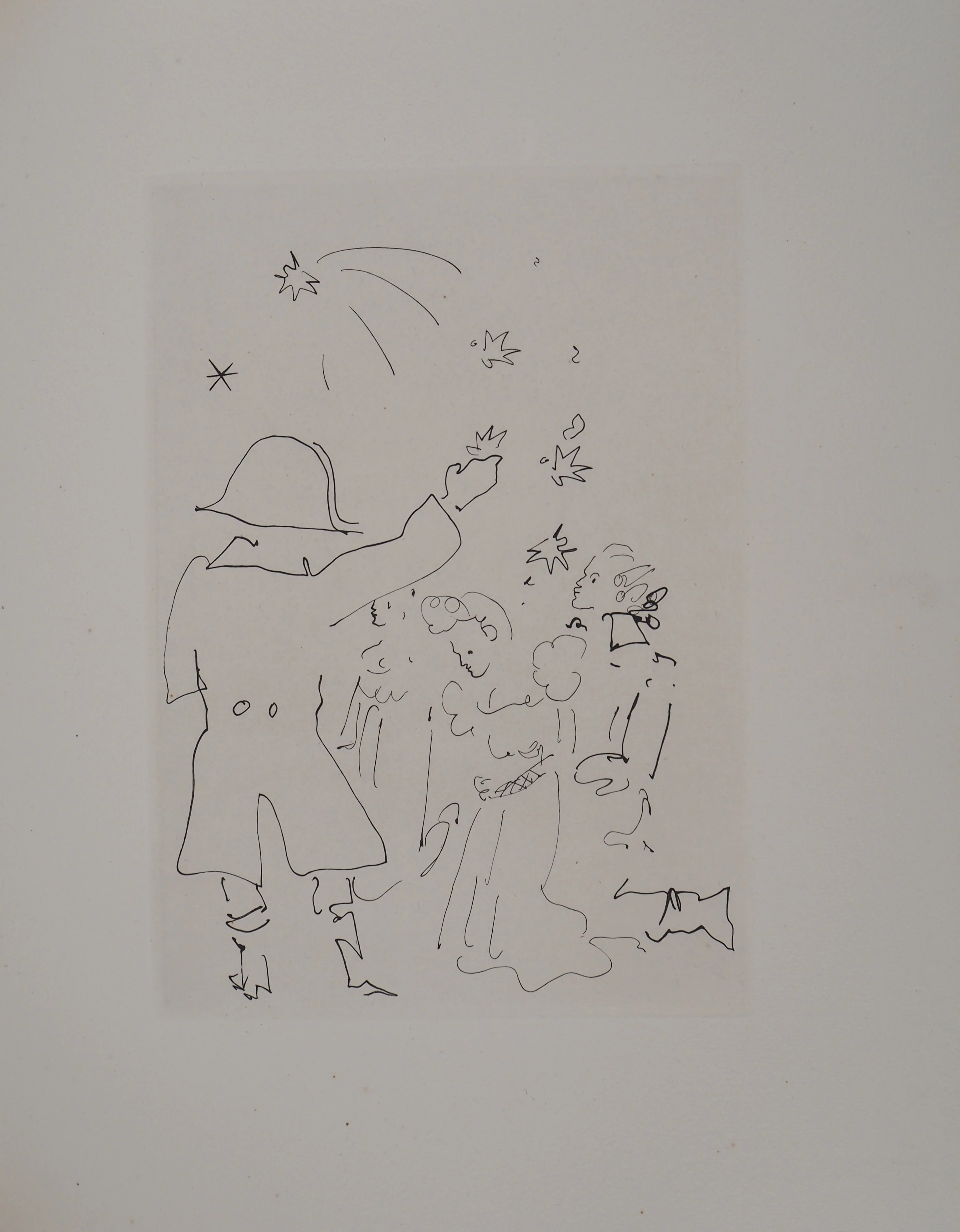 Jean COCTEAU : Le bal du comte d'Orgel, Le feu d'artifice, Gravure originale