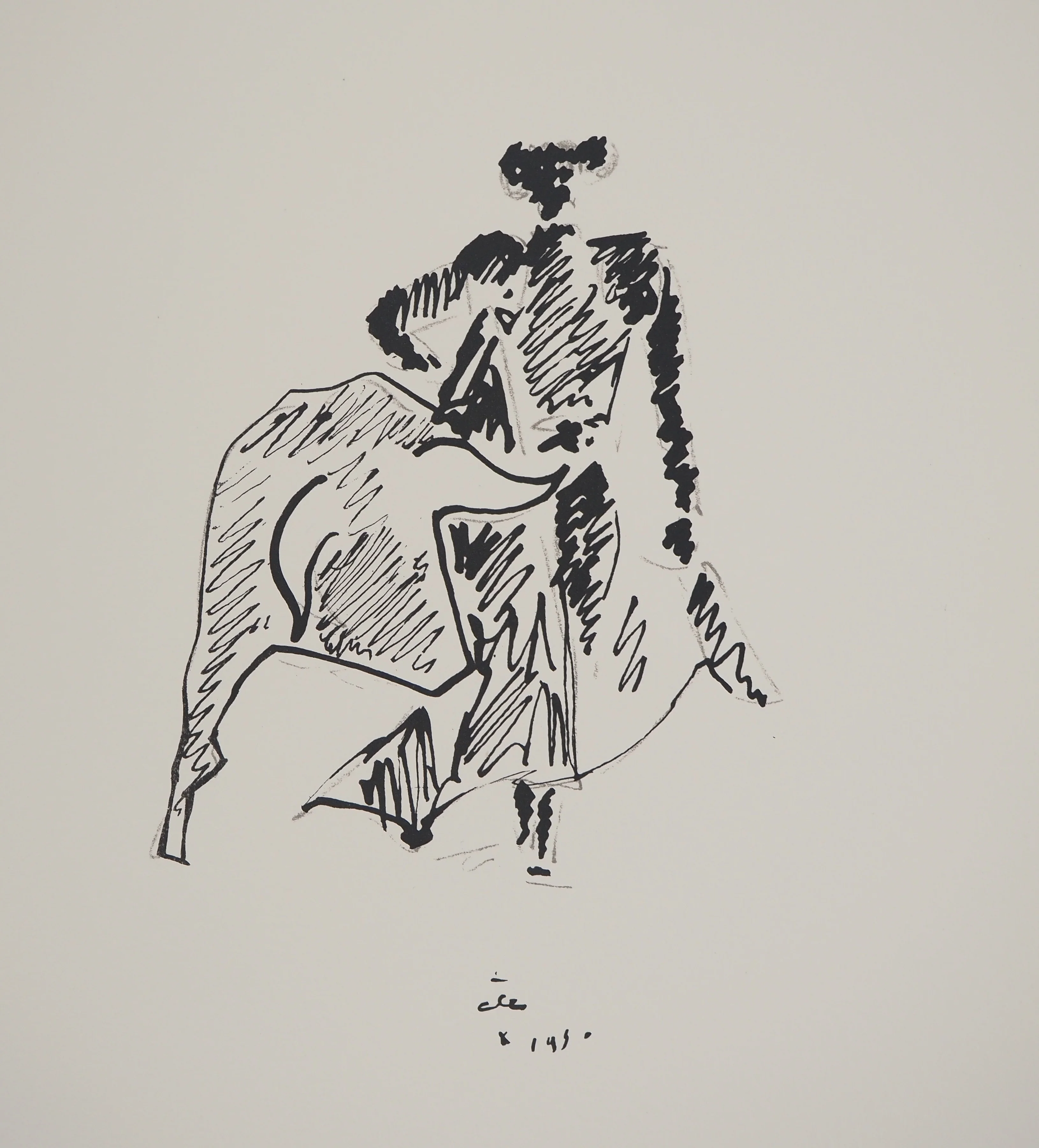 Jean COCTEAU : Le face à face, Lithographie originale signée - Image 4