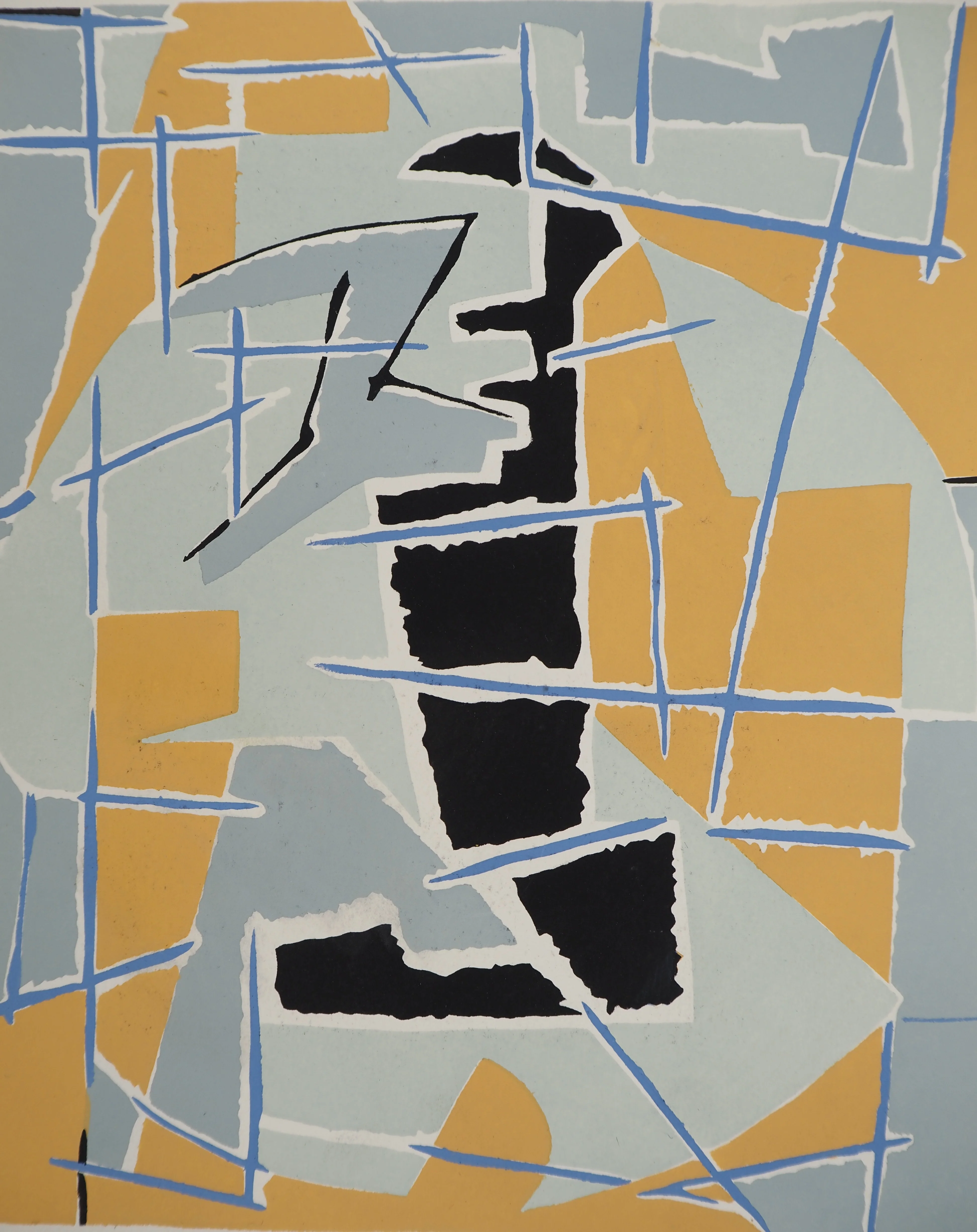 Jean DEYROLLE : Faille, Sujet abstrait, Lithographie et pochoir - Image 2