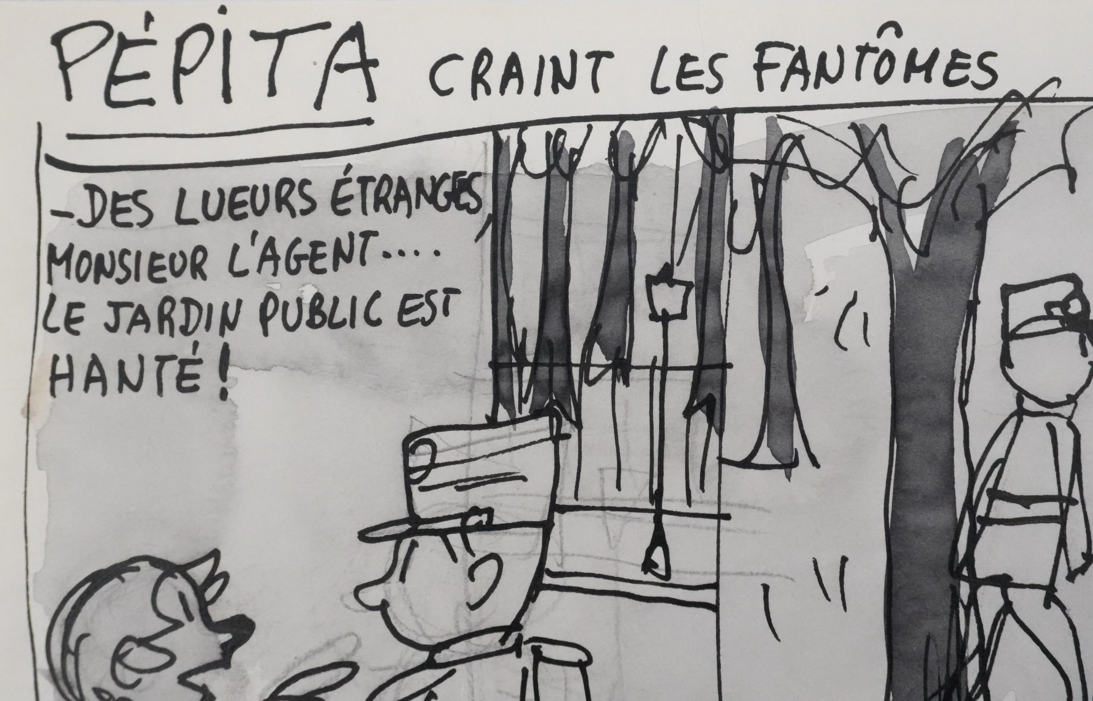 Jean EFFEL : Cirage Nugget, Pépita craint les fantômes, Dessin original signé - Image 5