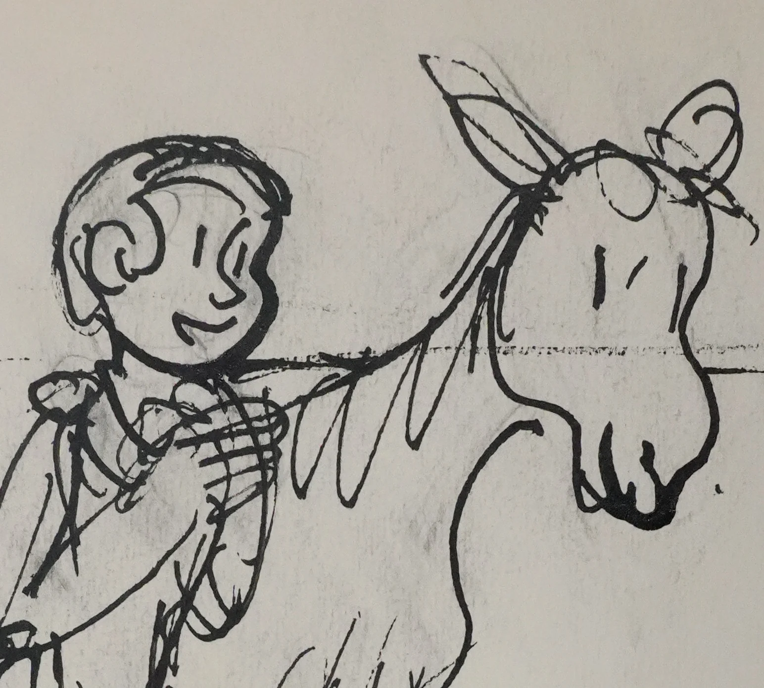 Jean EFFEL : Il dit déjà papa et jument, Dessin original signé - Image 6