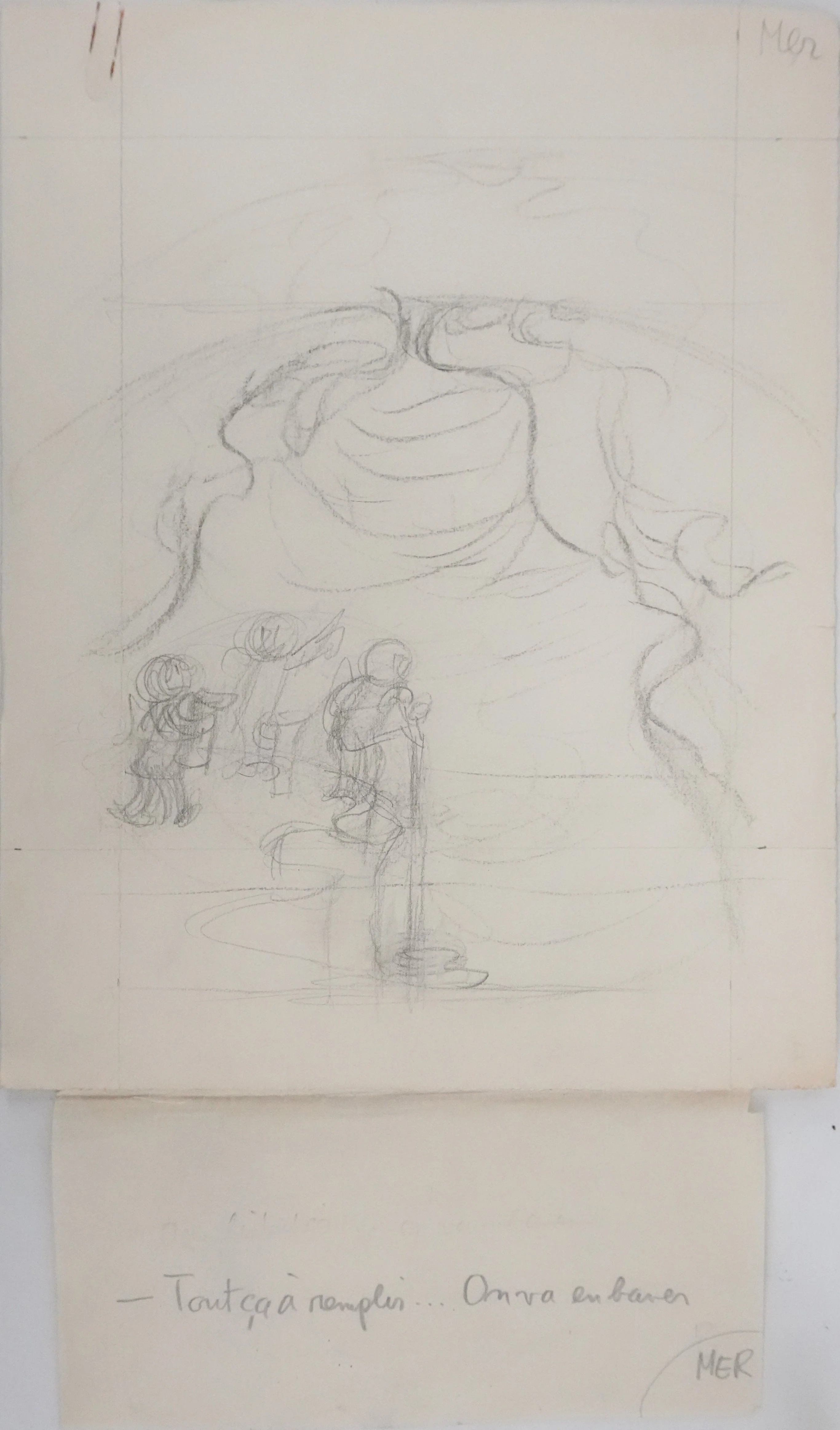 Jean EFFEL : La création de la mer, Dessin préparatoire original - Image 2