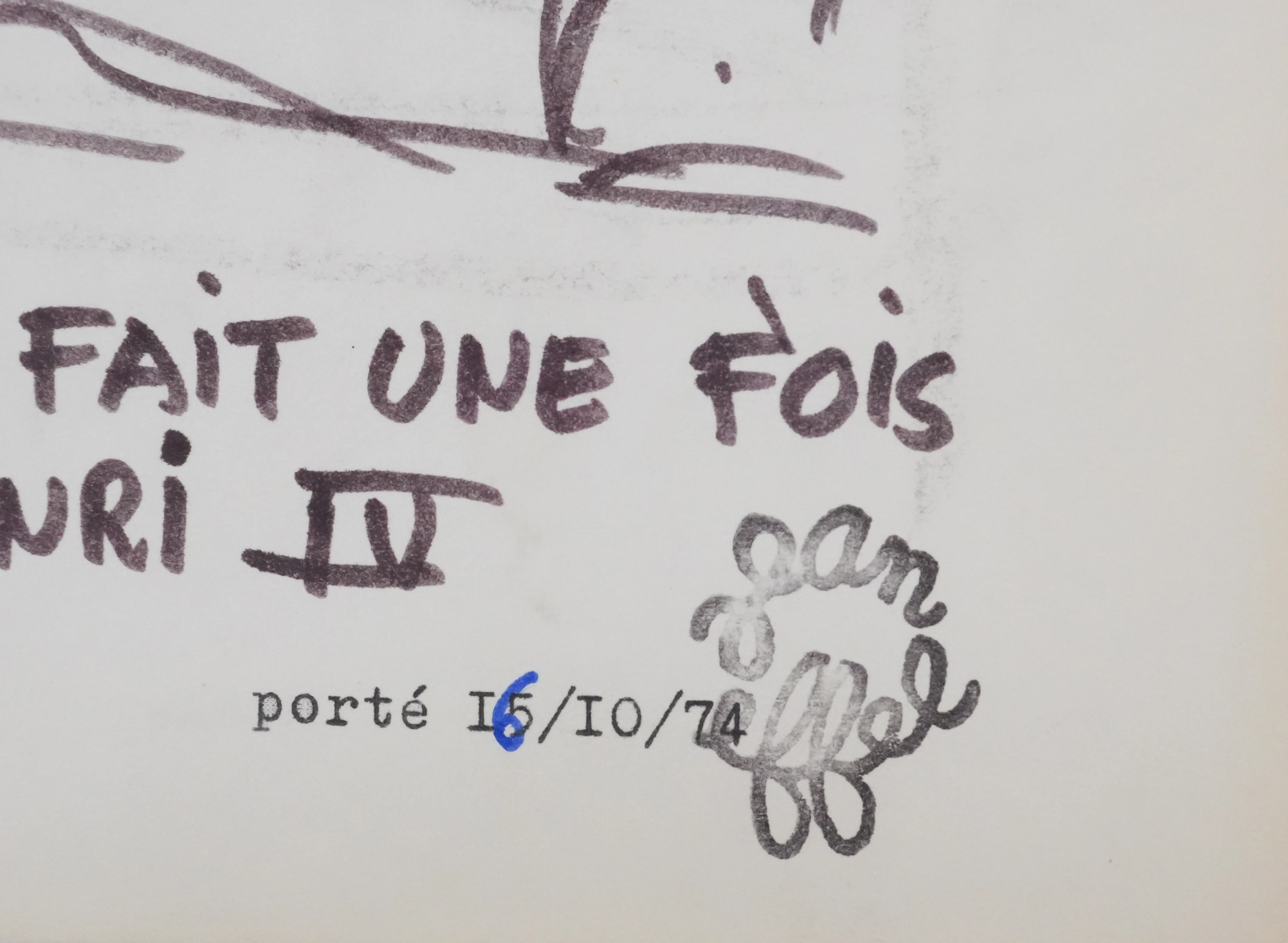 Jean EFFEL : Le lever, Sous le Pont Neuf, Dessin original signé - Image 2