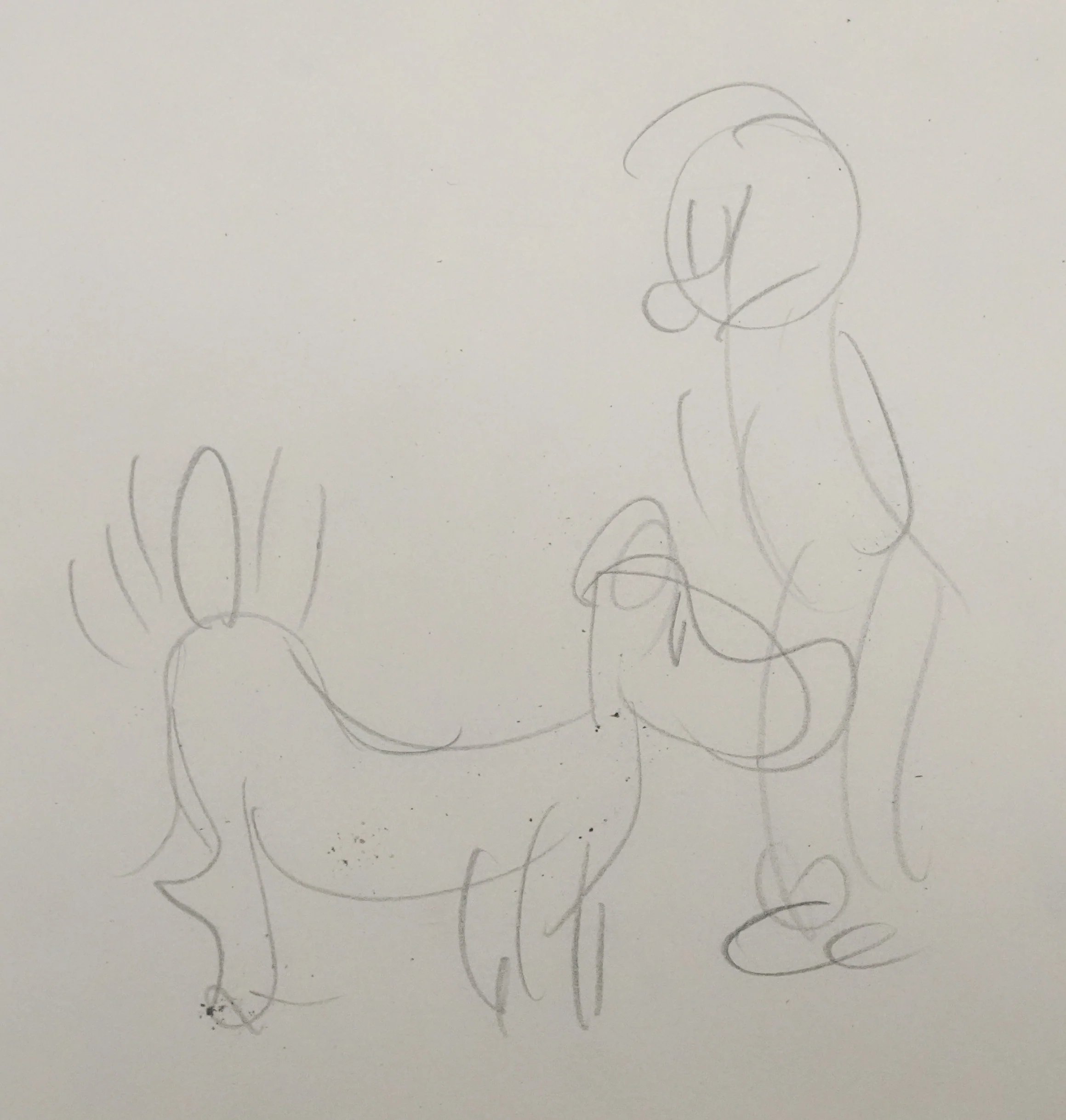 Jean EFFEL : Les chiens, La censure, Dessin préparatoire original - Image 3